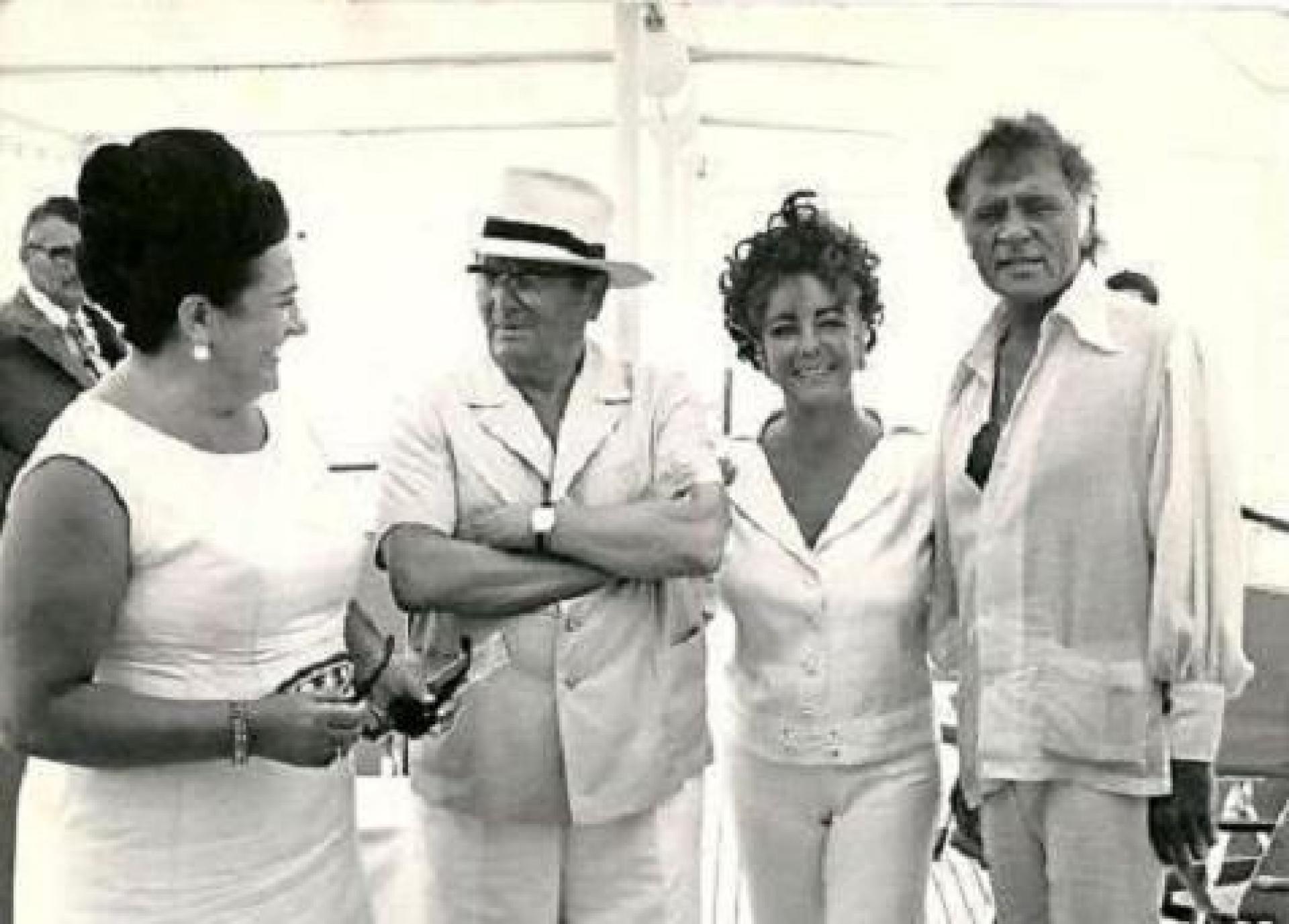 Jovanka Broz, Josip Broz Tito with Elizabeth Taylor and Richard Burton.