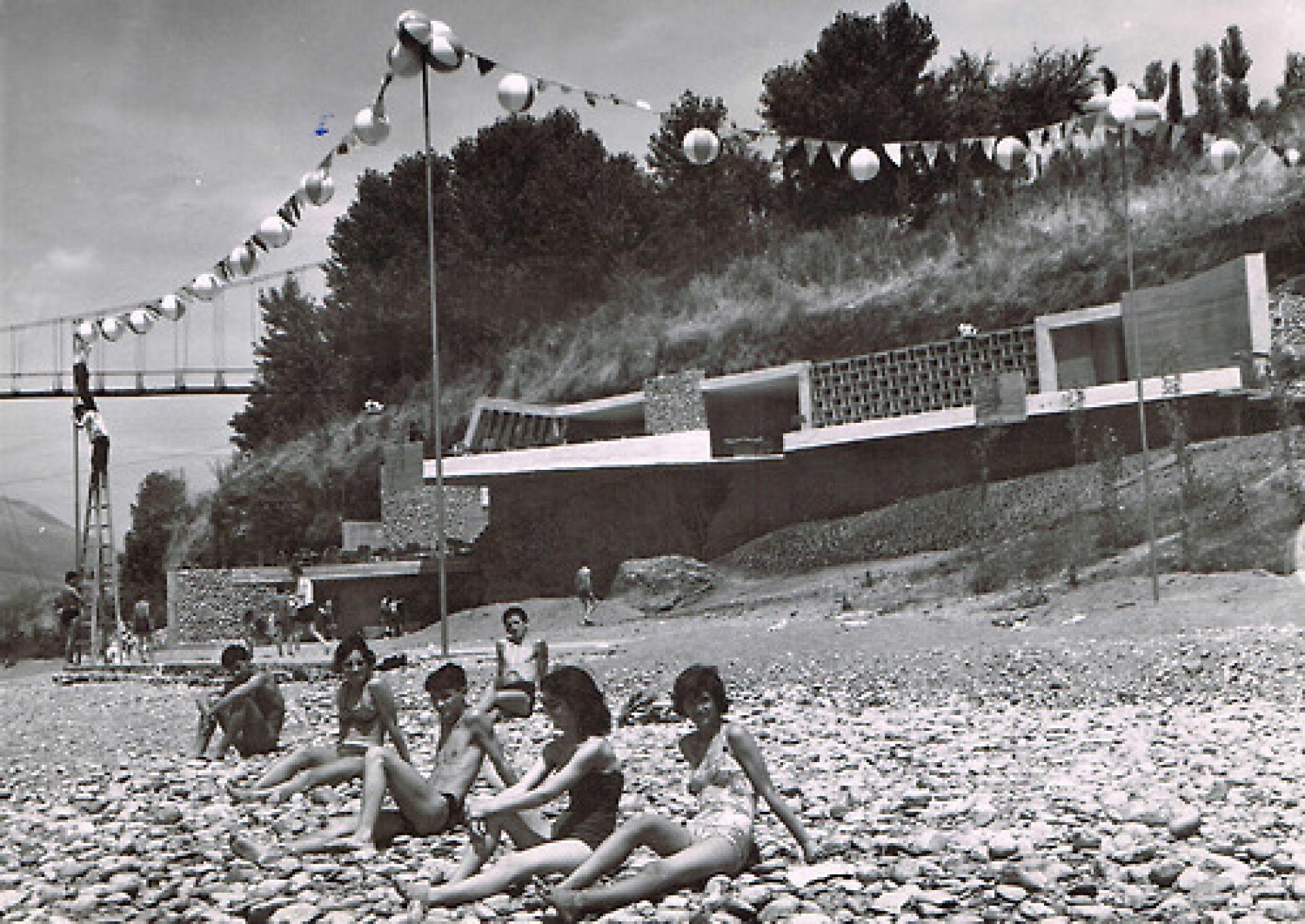 Kajak Club Galeb included a restaurant, beach café, and kayaking club. Galeb was abandoned after several attempts to maintain the beach bar; the original kayaking club did not last longer than one summer. | Photo © National Archive of Montenegro