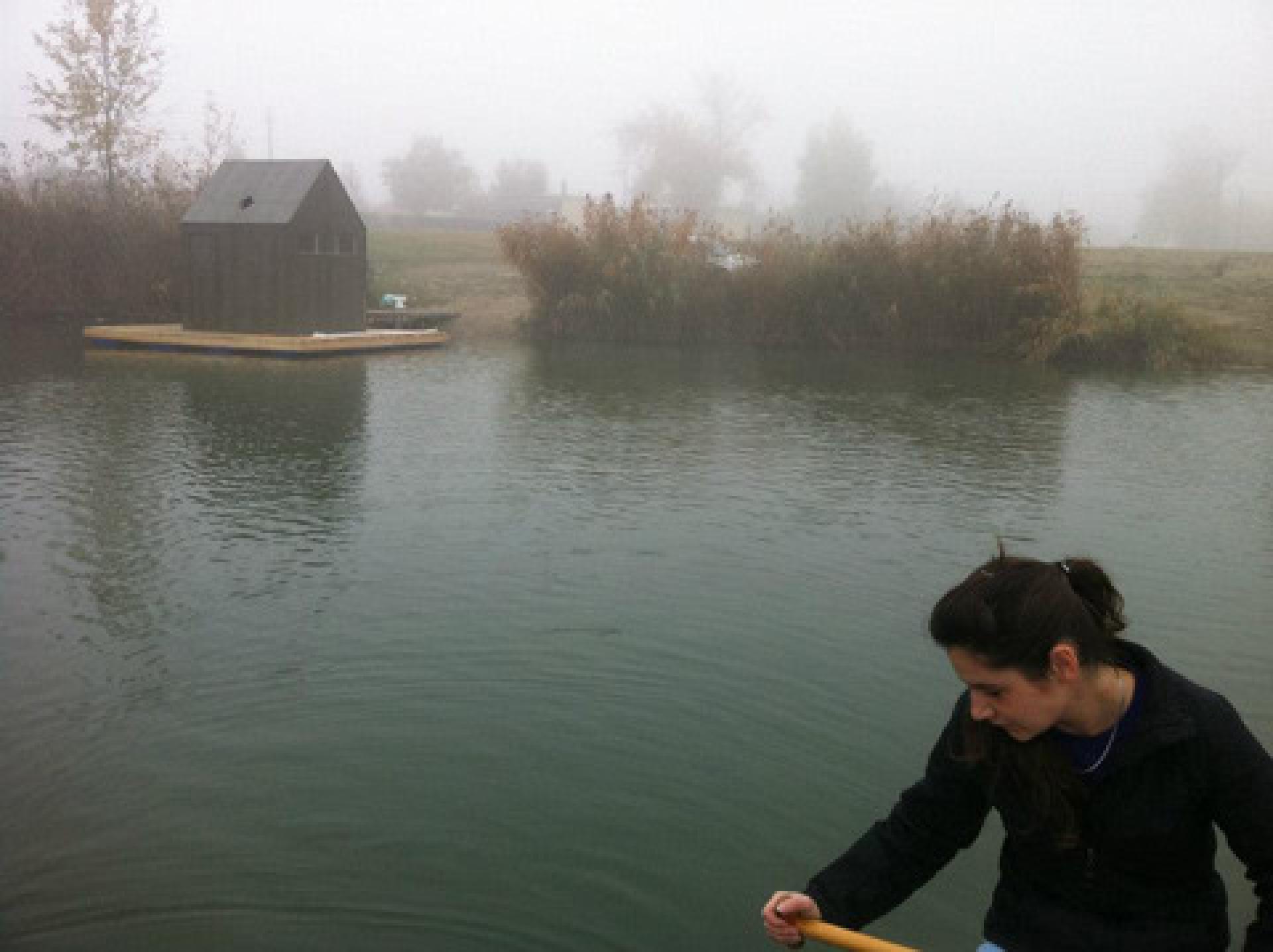 A Floating Sauna was constructed on the lake near Budapest.