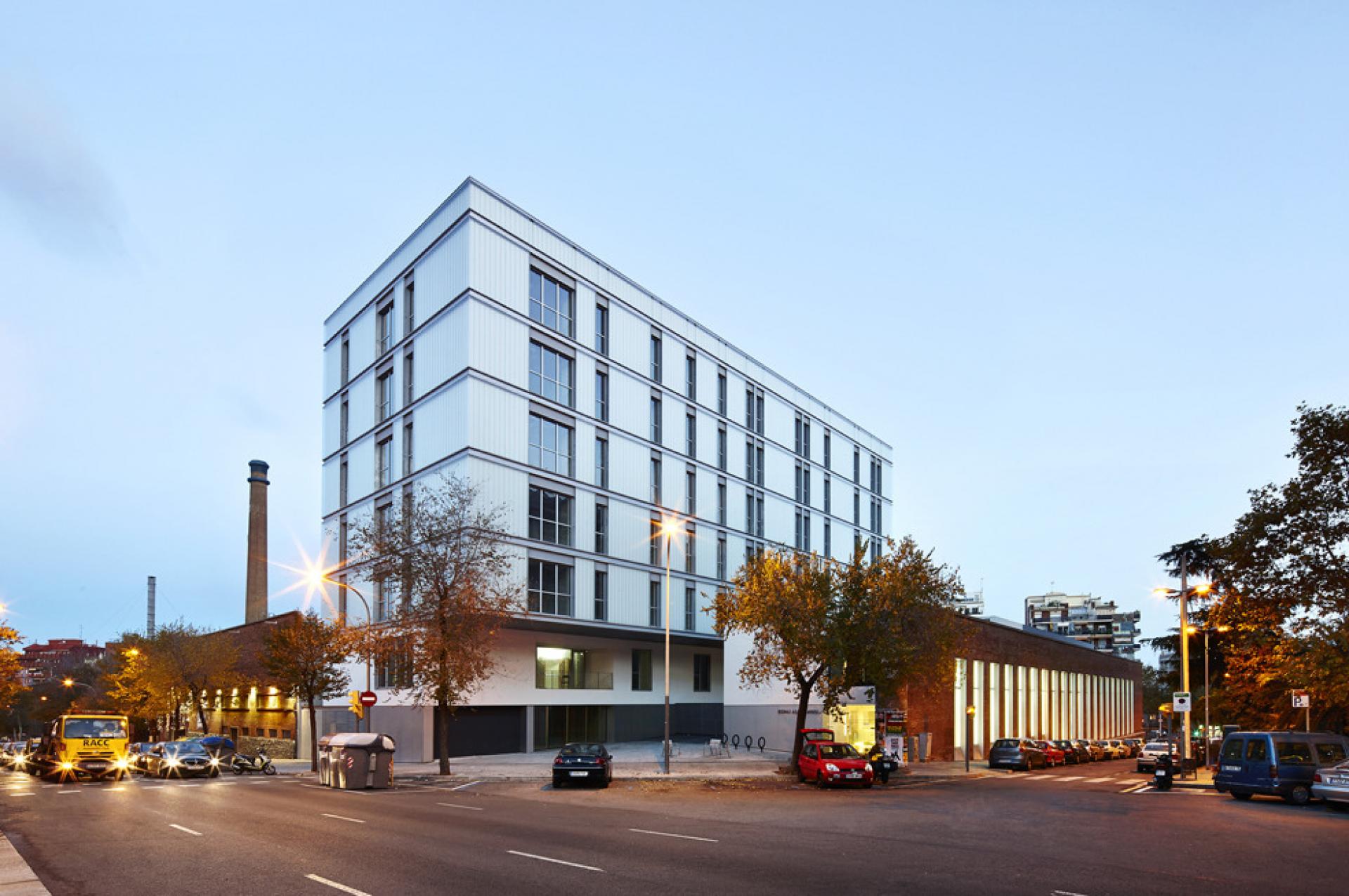 The Old Alchemika Factory from 1950s became after the renovation a mixed used building hosting Library, Nursery, Community Center, Residence Home and Day Center | Photo by Daniele Ronca