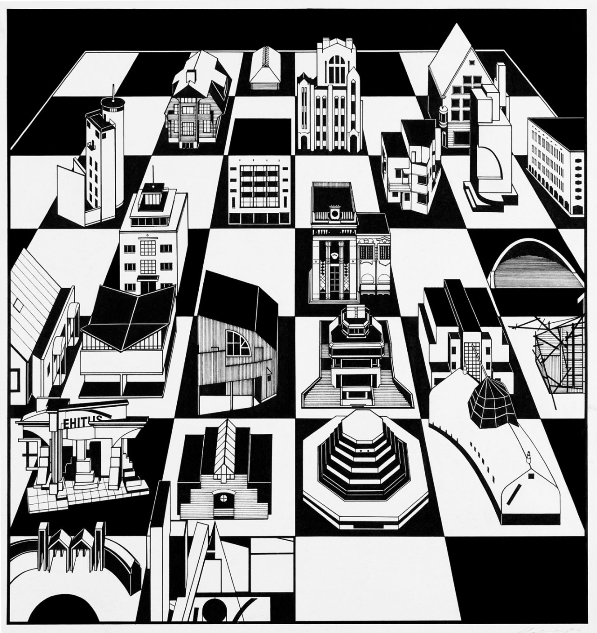 Leonhard Lapin, The Chess of Estonian Architectural Century, 1984 (Courtesy Tchoban Foundation)