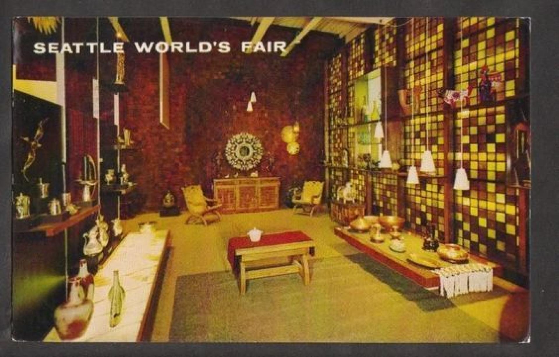 Mexican Pavilion Interior at the Seattle World’s Fair Exposition in 1962. | Photo by postcard Ebay