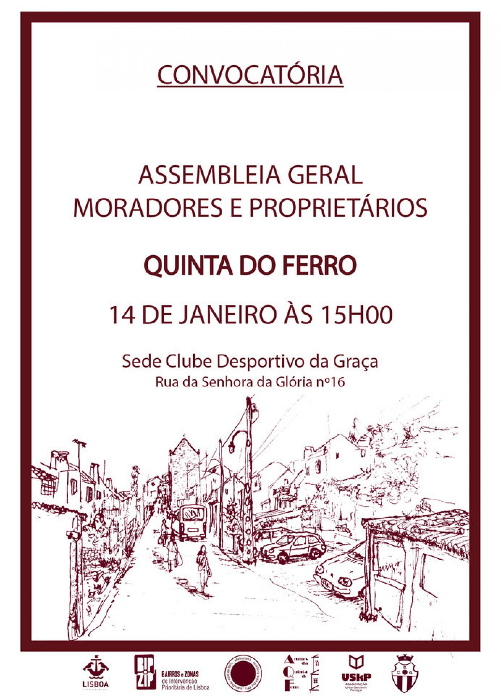 Invitation at the general assembly for dwellers and owners of Quinta do Ferro in Lisbon, organized by ateliermob.