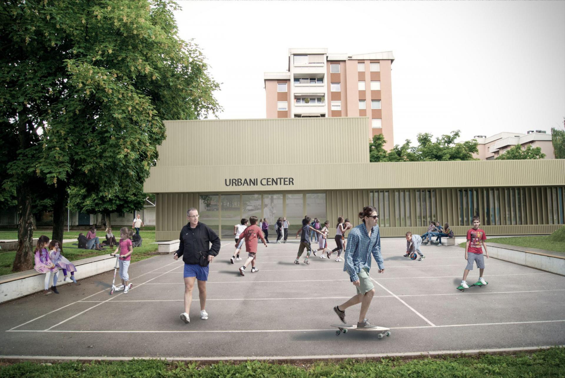 Urban Centre proposal for the Planina neighborhood in Kranj. | Photo via Association of Architects Krarh