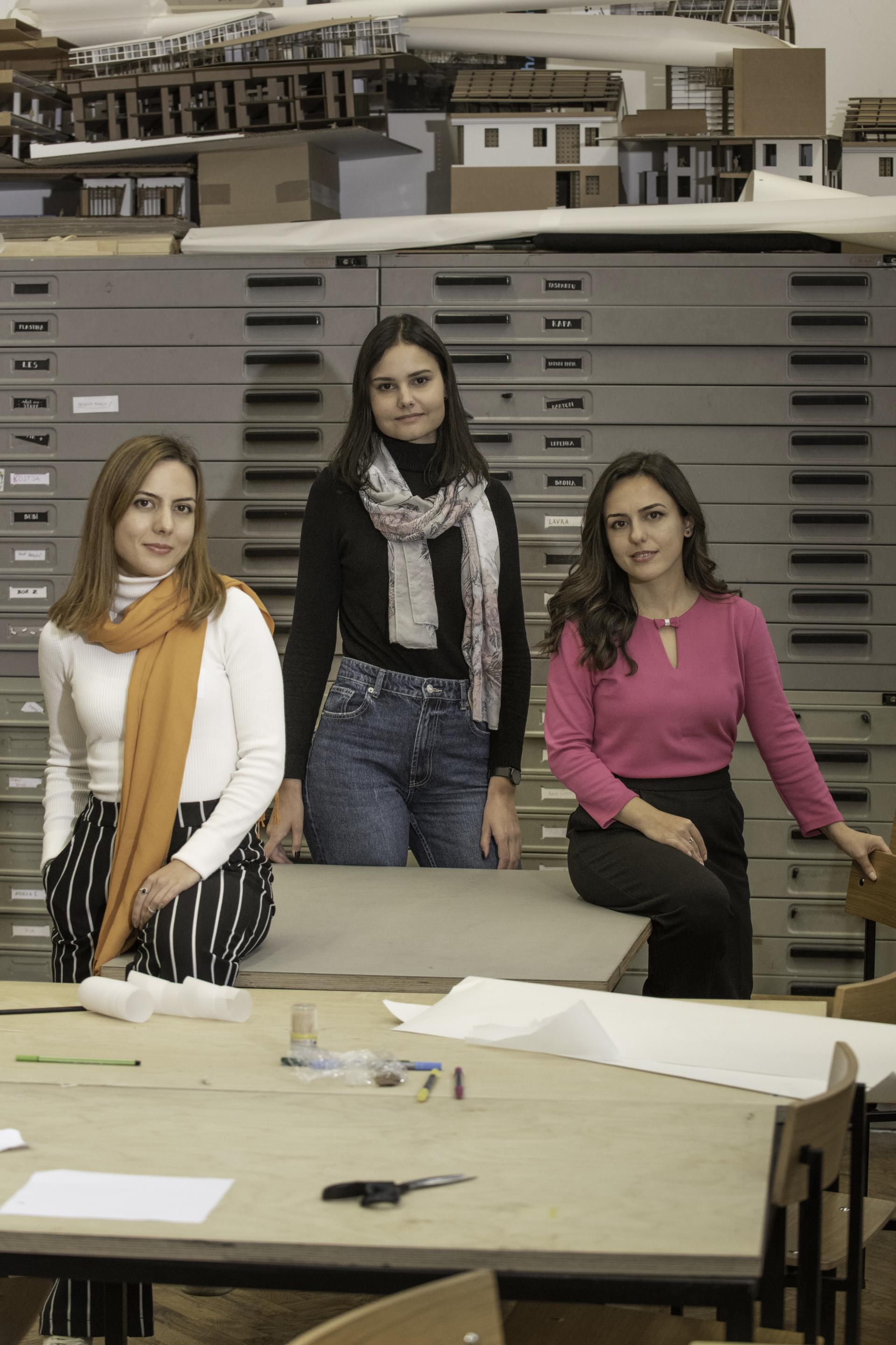 Puzzle is a collective established in 2018. Adelina Fejza, Sanja Avramoska, Irena Lazarev and Valbona Fejza brings together a diverse range of skills and experiences to create unique architectural solutions. They received an Honorable Mention in the Shinkenchiku Residential Design Competition 2019 for "Living in The Future," and took second place in the competition for "Sports Centre Vllazerimi" organized by the municipality of Kichevo, Macedonia. They have also won first place in the international 24h ideas competition by Ideas Forward for the theme "Knowledge", the 1st prize in the "Industry in the City" competition awarded by the Faculty of Architecture, UKIM in Macedonia, and they won the 2nd place in the international 24h ideas competition by Ideas Forward for the theme "Ocean". They have been selected as fellows in the Future Architecture Platform and LINA Platform.