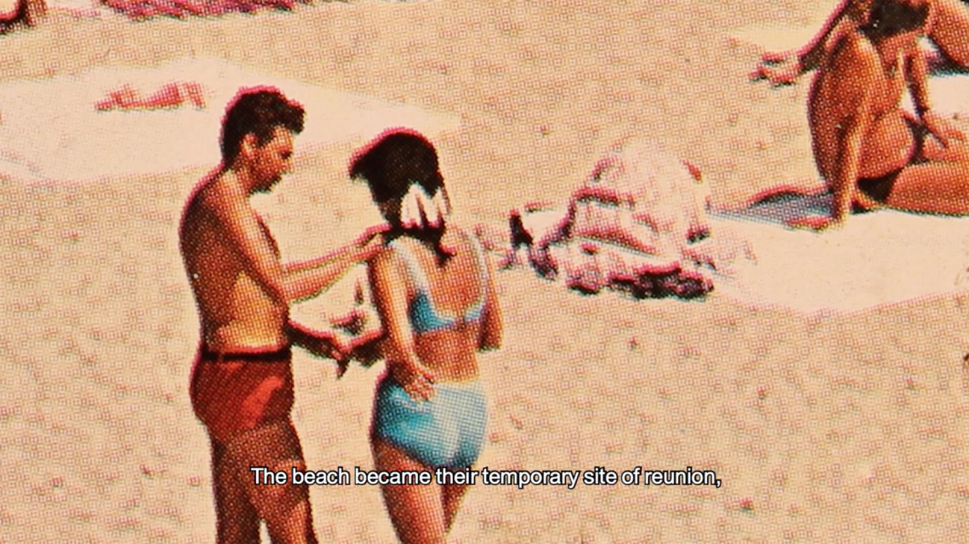 Enlarging the pixels is like looking through the cracks of the perfect image in order to find the traces of the actual truth — behind the general beach euphoria, individual dramas depict a different reality.