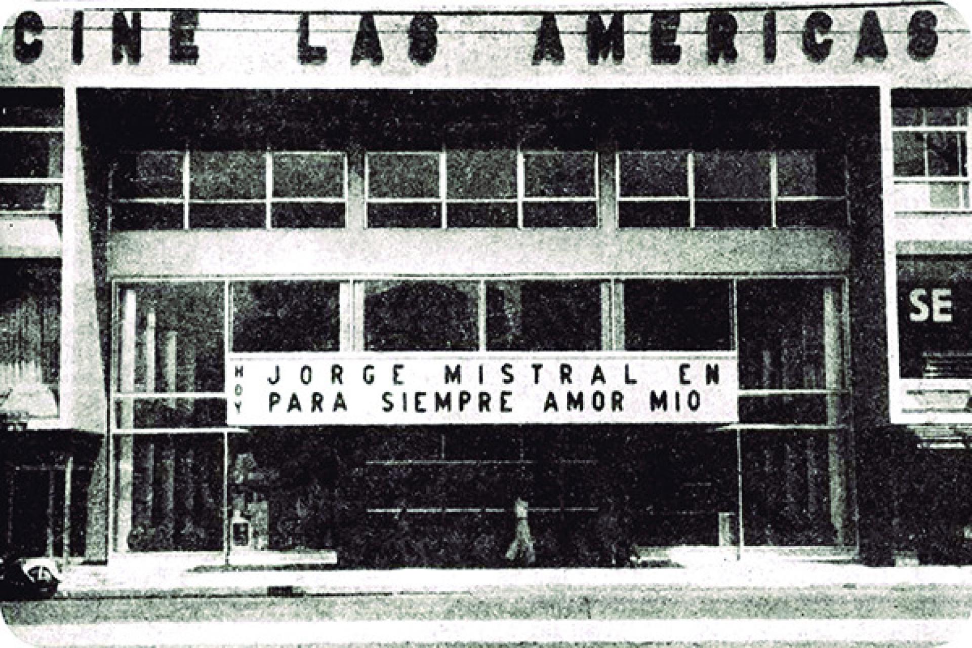 Cine Las Americas. José Villagrán García. Movie Theater lost in the earthquake of 1957. | Photo via Colección Carlos Villasana, Más por Más