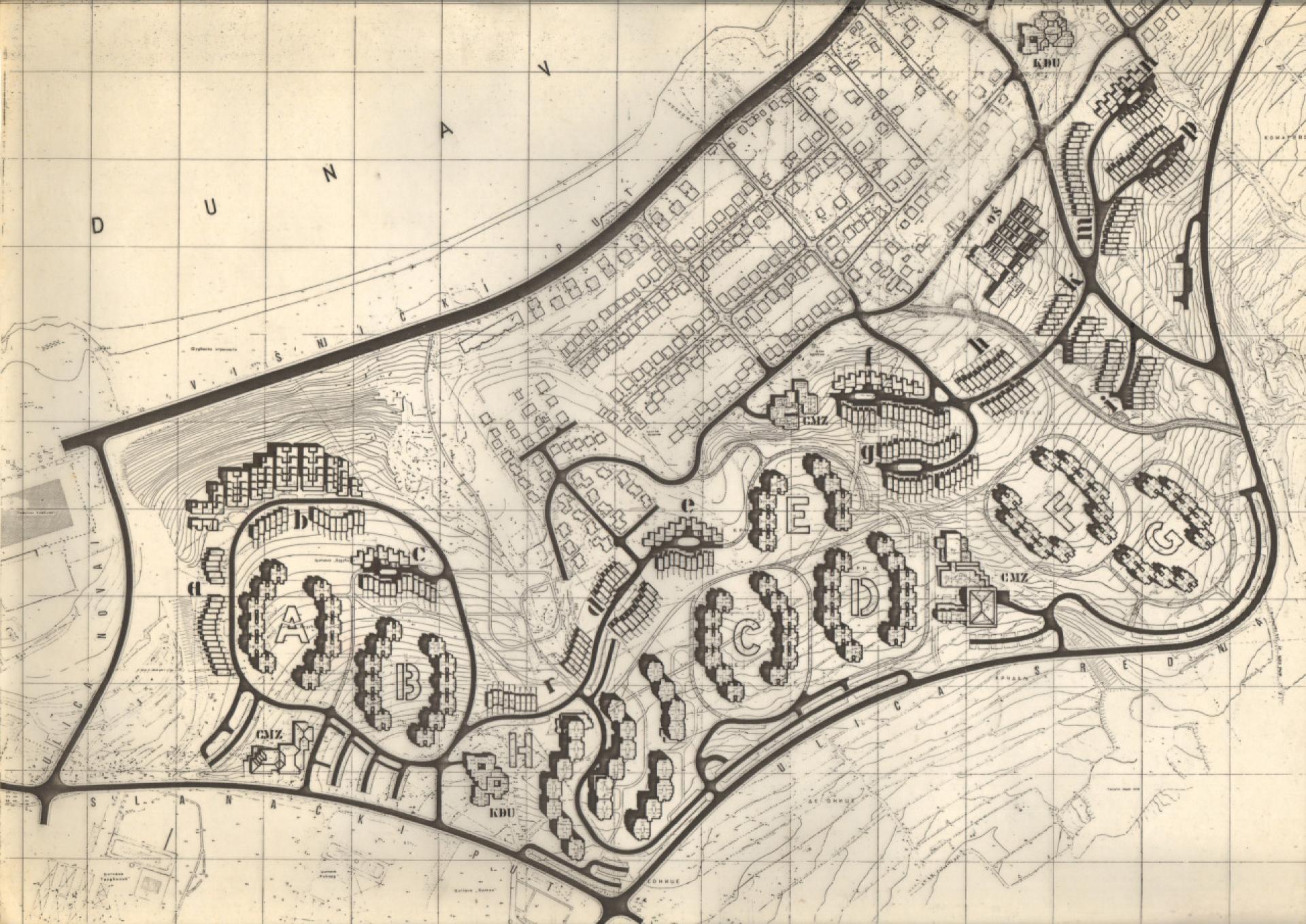 Plan for the residential area Višnjička Banja. | Courtesy of Dragoljub Bakić