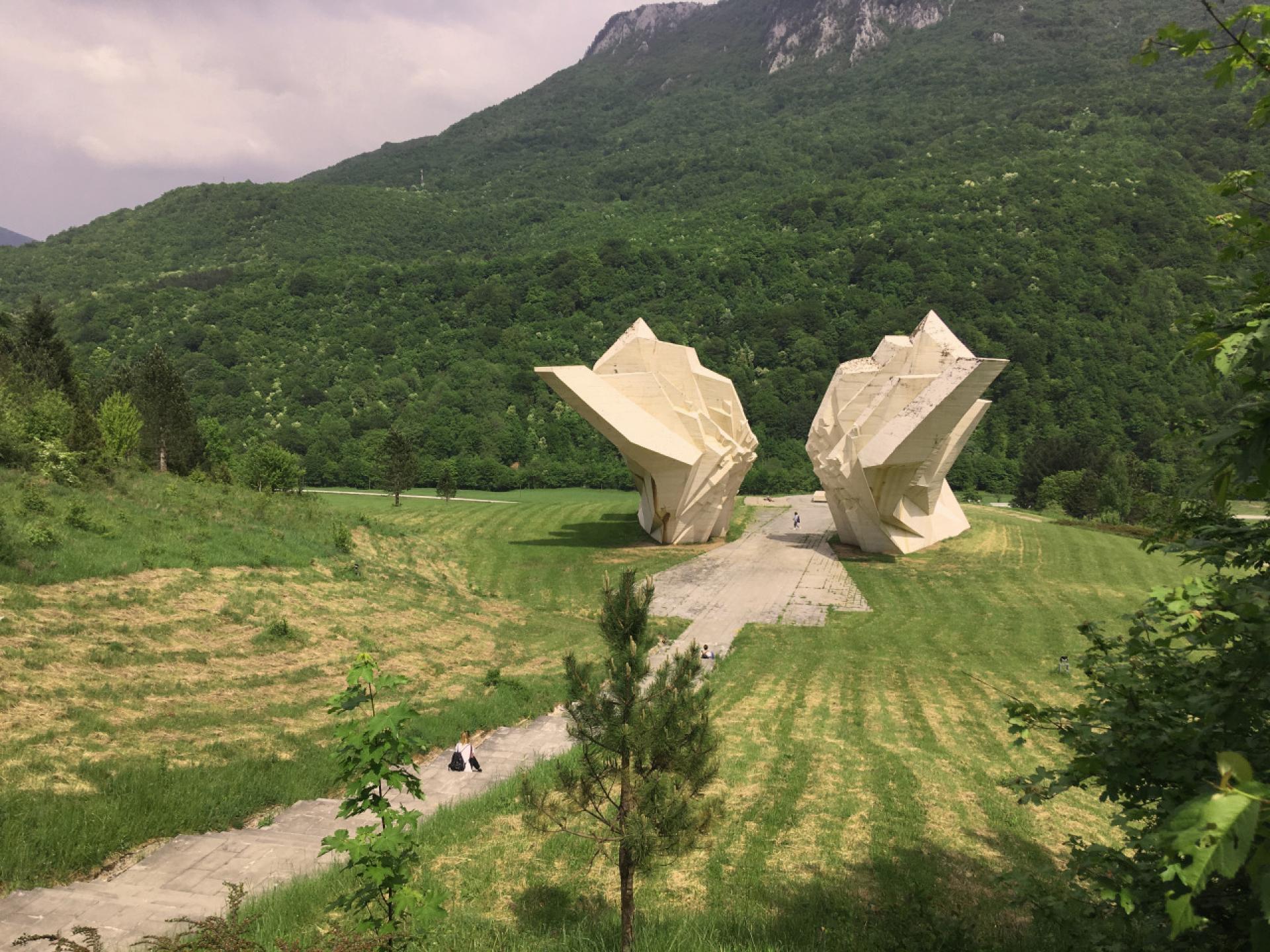 The Monument for the Battle on Sutjeska by Ranko Radović, Miodrag Živković (1972) creates a memorable portal. | Photo by Zala Koleša
