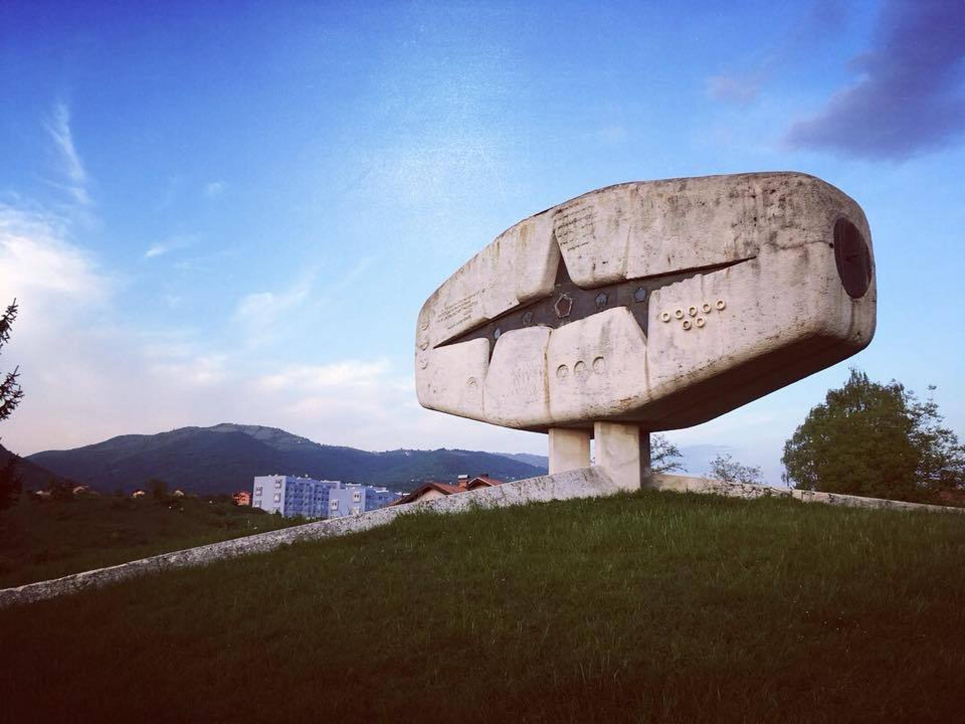 Monument to the Fallen Fighters of Peoples’ Liberation War (1969) by sculptor Petar Krstić and architect Zlatko Ugljen, Vogošća, Bosnia & Herzegovina