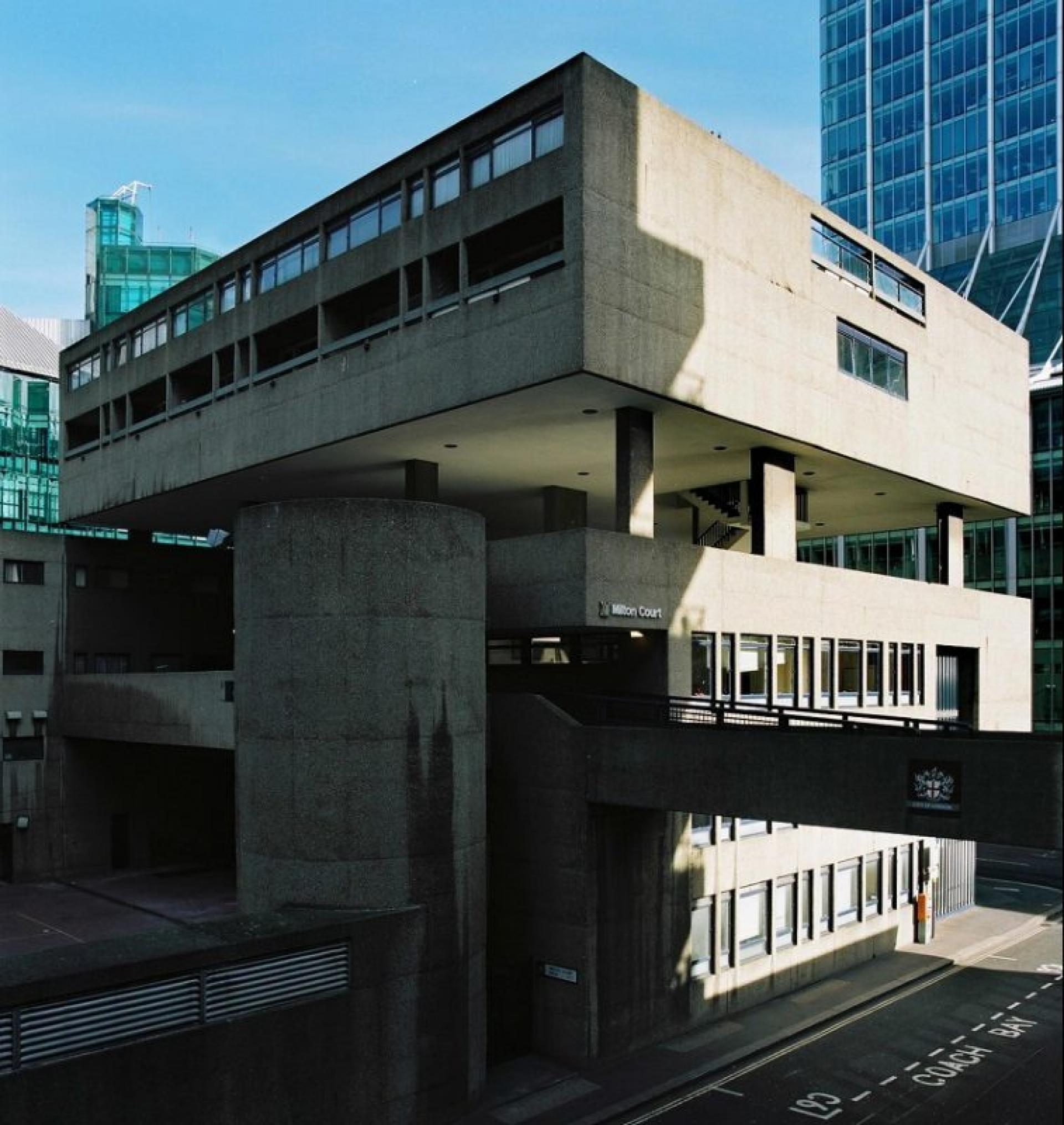 In 2008 Milton Court was demolished after several failed attempts to keep it as an important post-Blitz architecture of London. | Photo via C20 Society