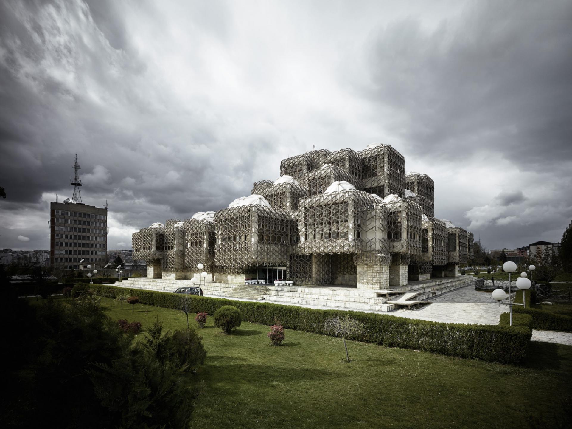 National and University Library of Kosovo by Andrija Mutnjaković (1971–82); Prishtina, Kosovo. | Photo by © Valentin Jeck, commissioned by The Museum of Modern Art, 2016