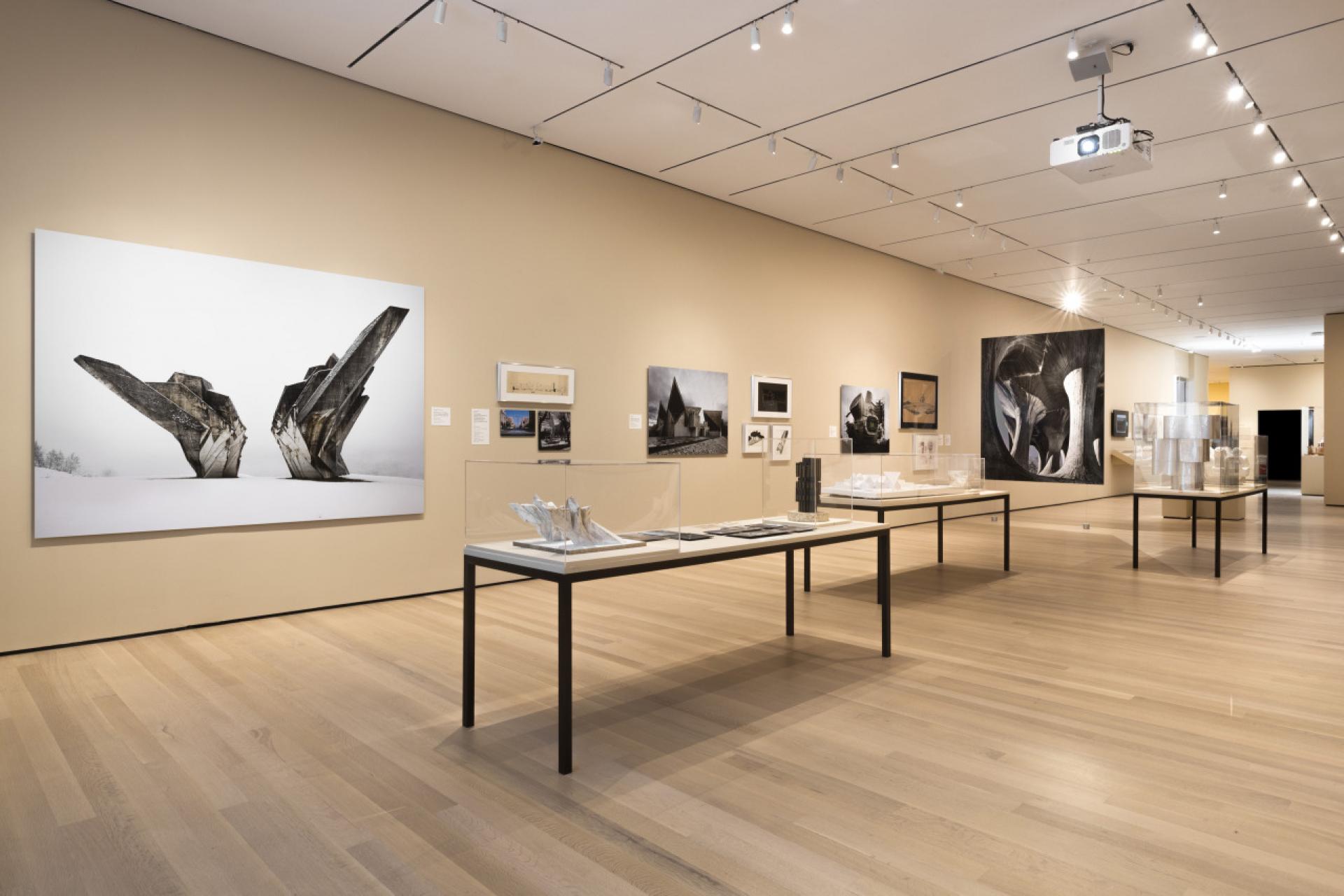Installation view of Toward a Concrete Utopia: Architecture in Yugoslavia, 1948–1980, The Museum of Modern Art, New York, July 15, 2018–January 13, 2019. | Photo by © Martin Beck, The Museum of Modern Art, 2018