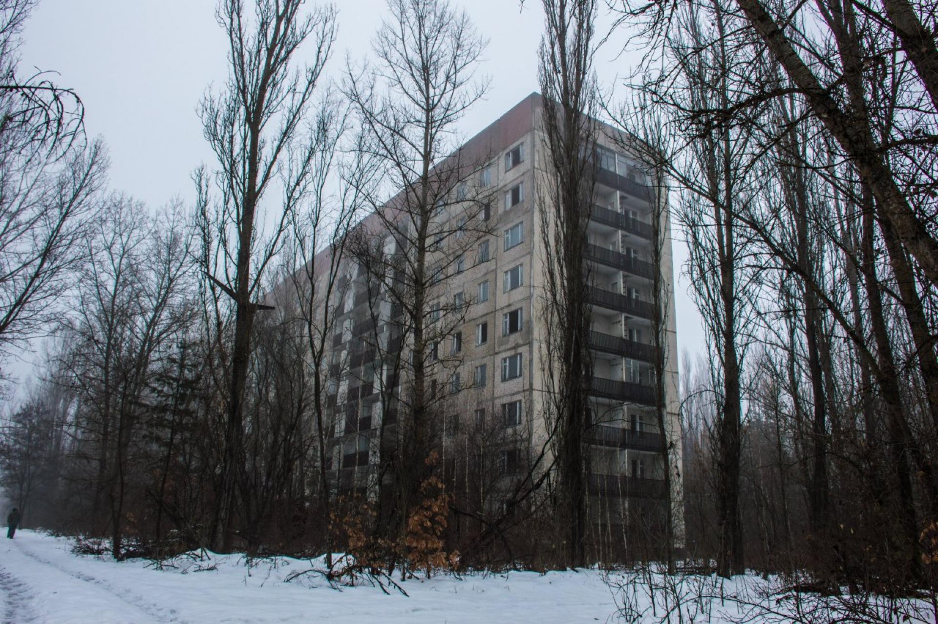 A vacant apartment block in Pripyat.