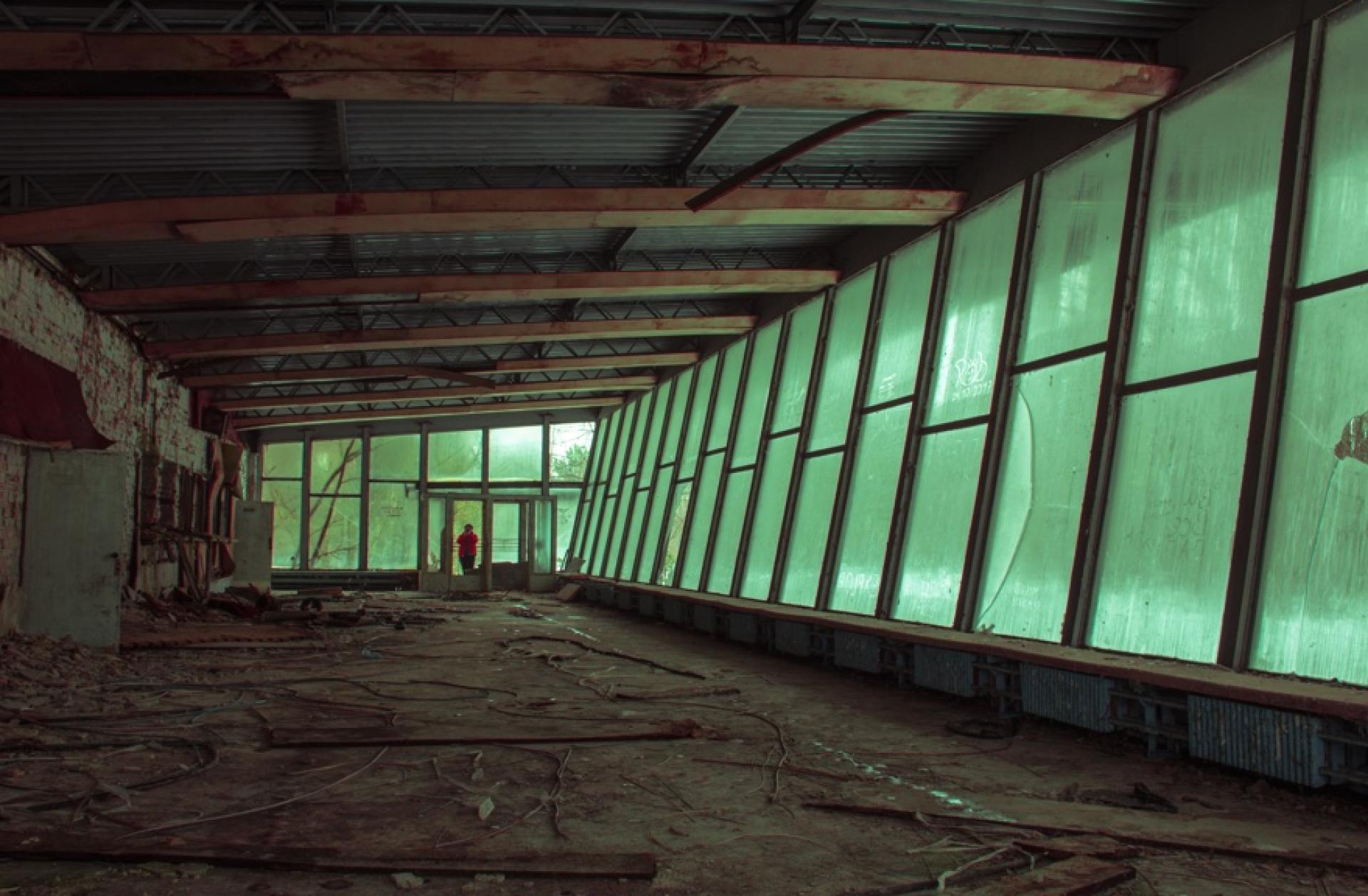 The abandoned coach station in Pripyat.