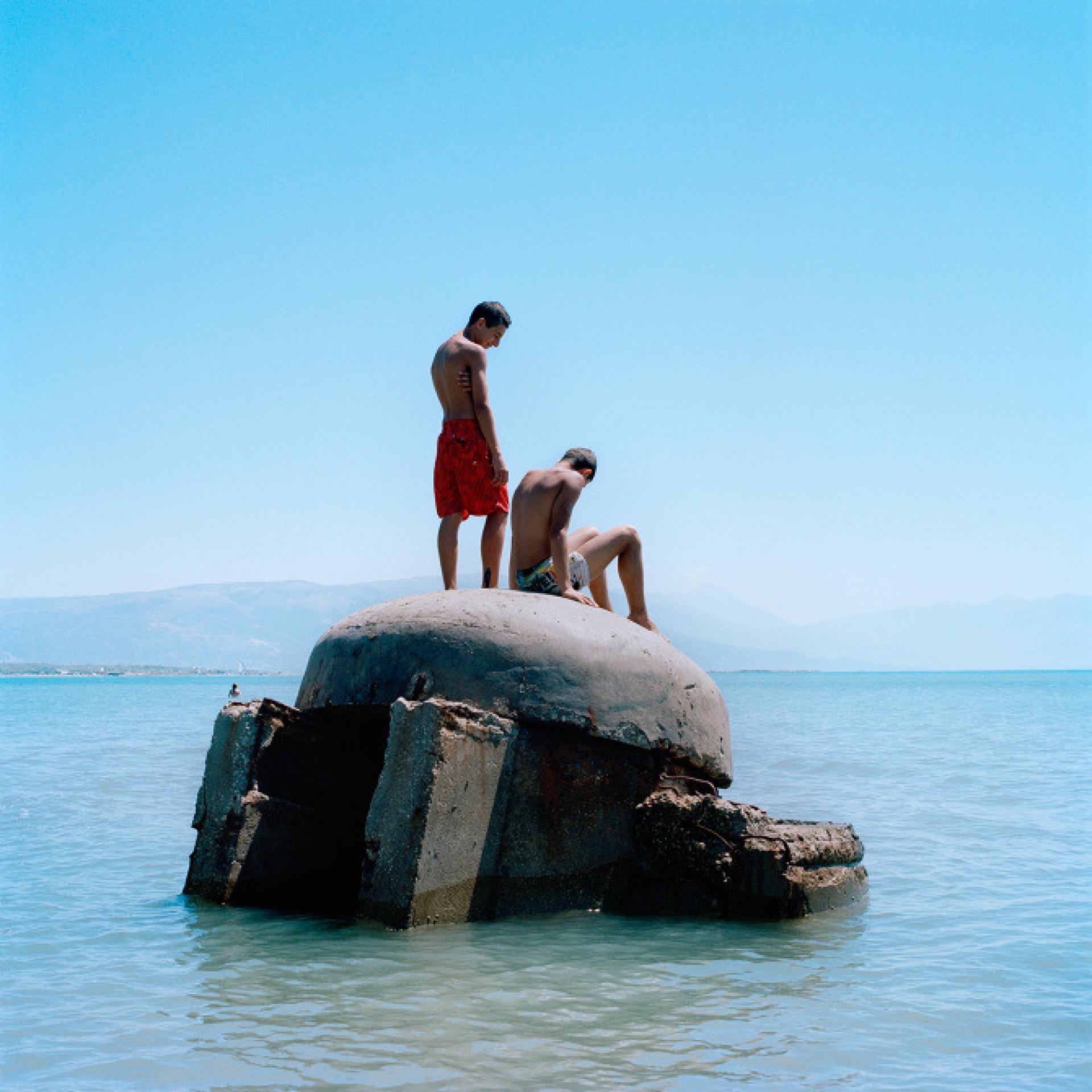 A sinking bunker on an Albanian beach. | Photo © Alicja Dobrucka