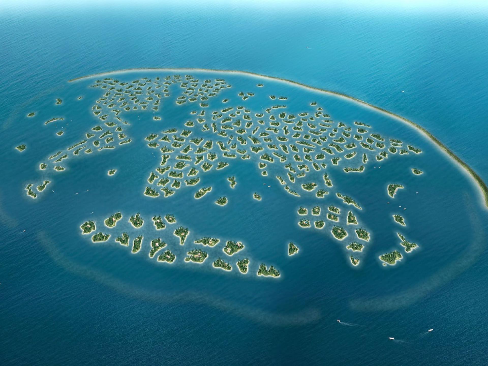 One of the two developed islands. | Photo © Creative Kingdom Dubai