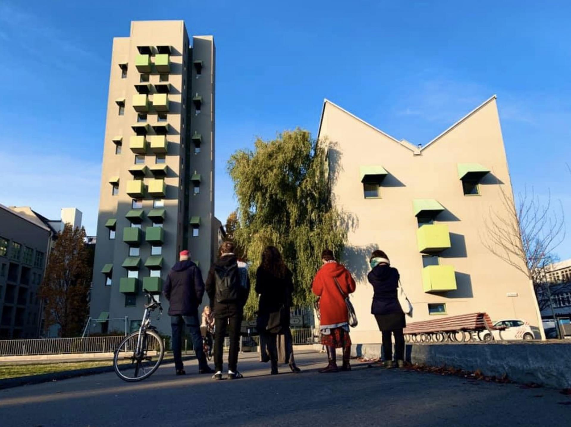 IBA 1987 Tour: In front of Hejduk Tower | Photo Boštjan Bugarič