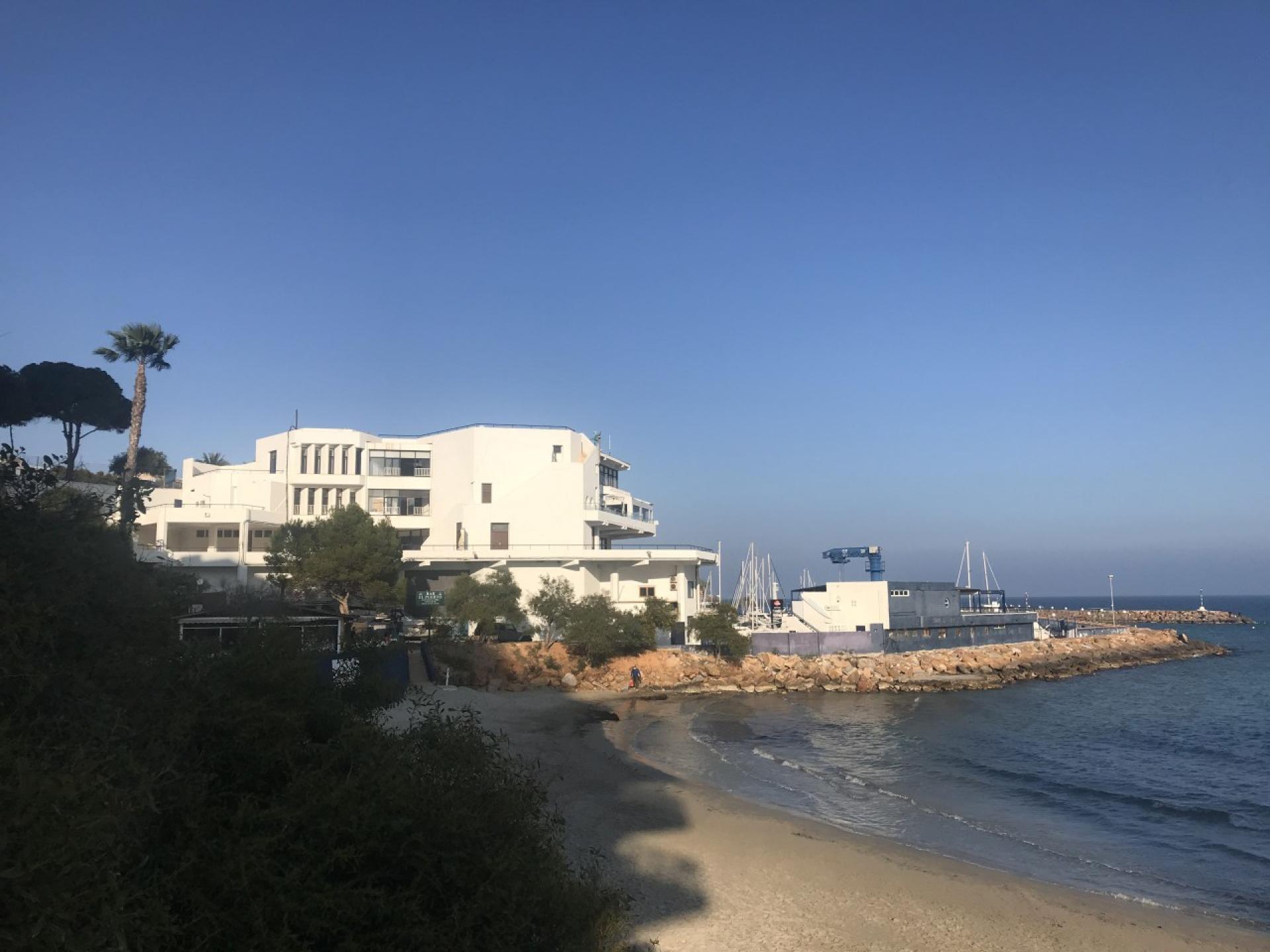 Dehesa de Campoamor Yacht Club from the beach. | Photo © Carolina Gomez