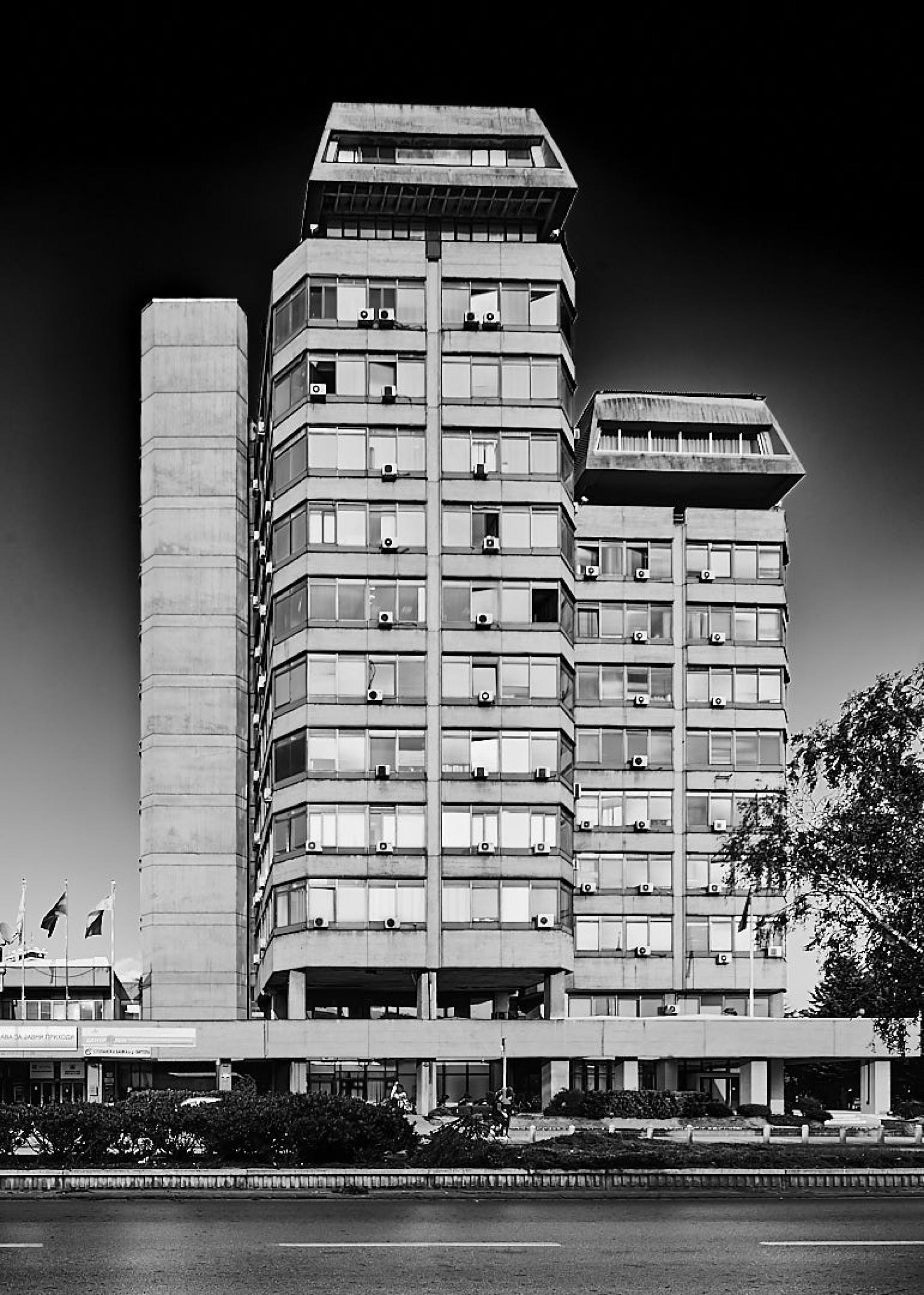 National Bank Skopje by Olga Papesh, Radomir Lalovikj (1971)