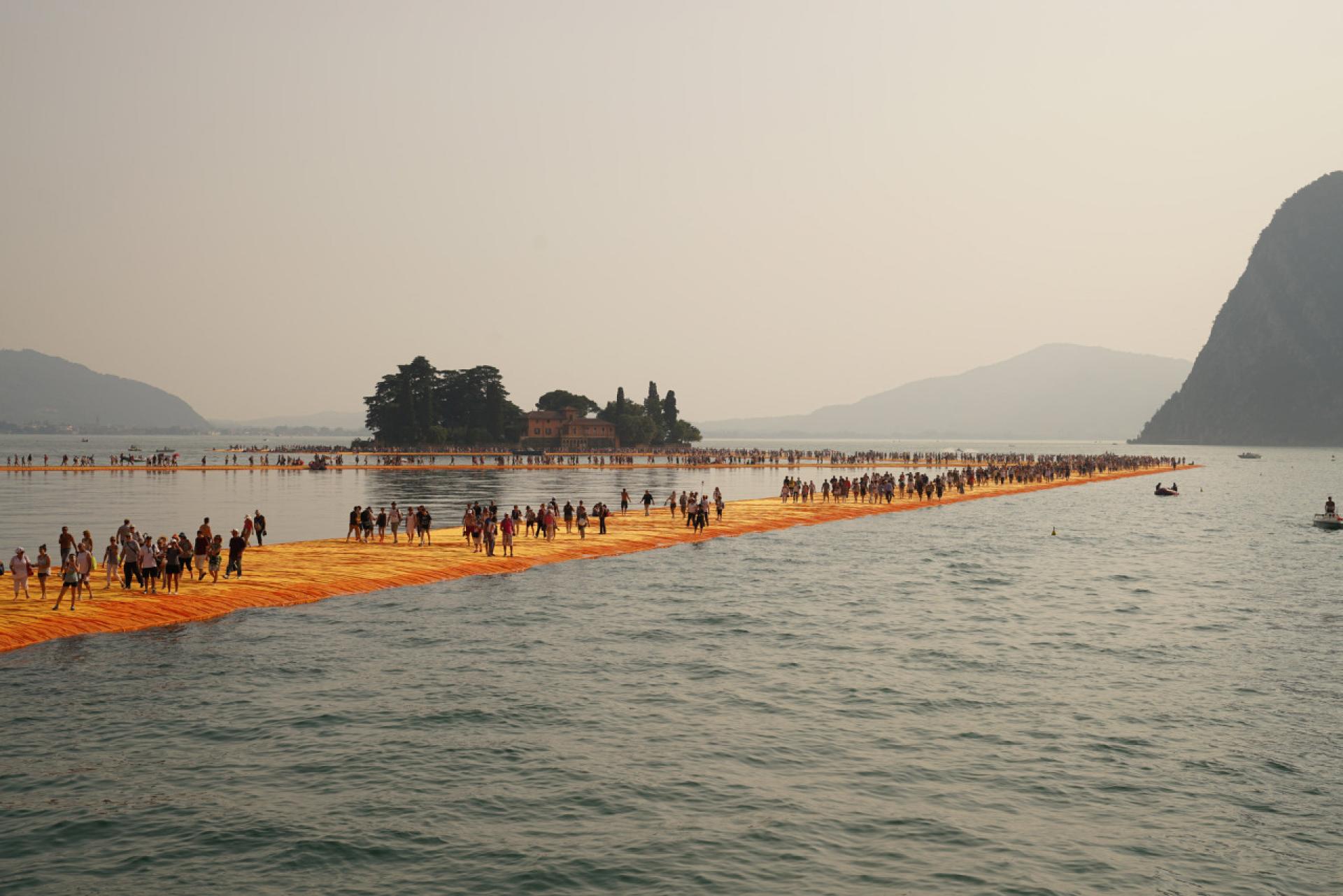 The Floating Piers, Iseo, Italy, 2016 | Photo Wolfgang Volz © 2016 Christo