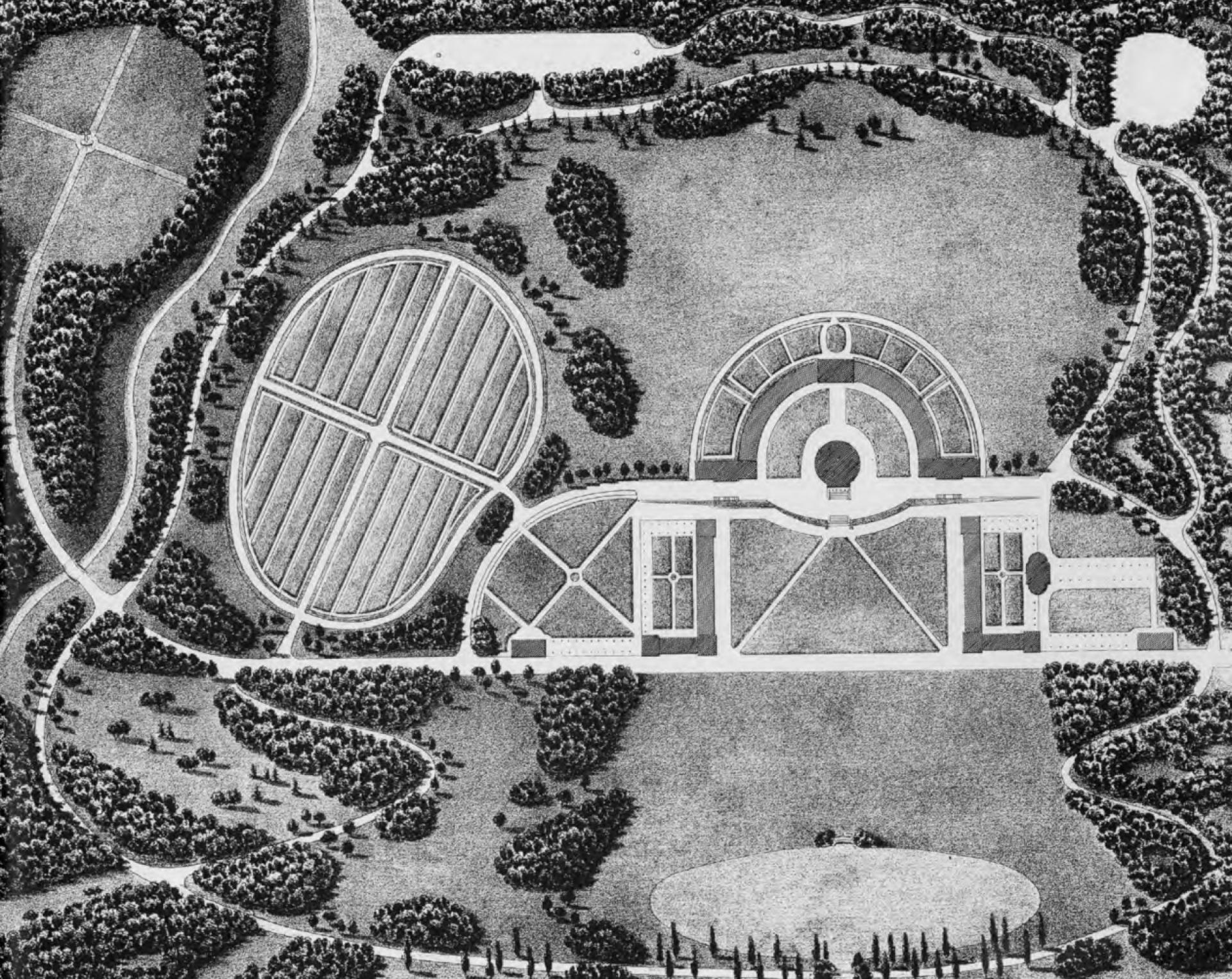 Union College, Schenectady (NY), Project and drawings by Joseph-Jacques Ramée (1813). | Source: Turner, Campus: An American Planning Tradition