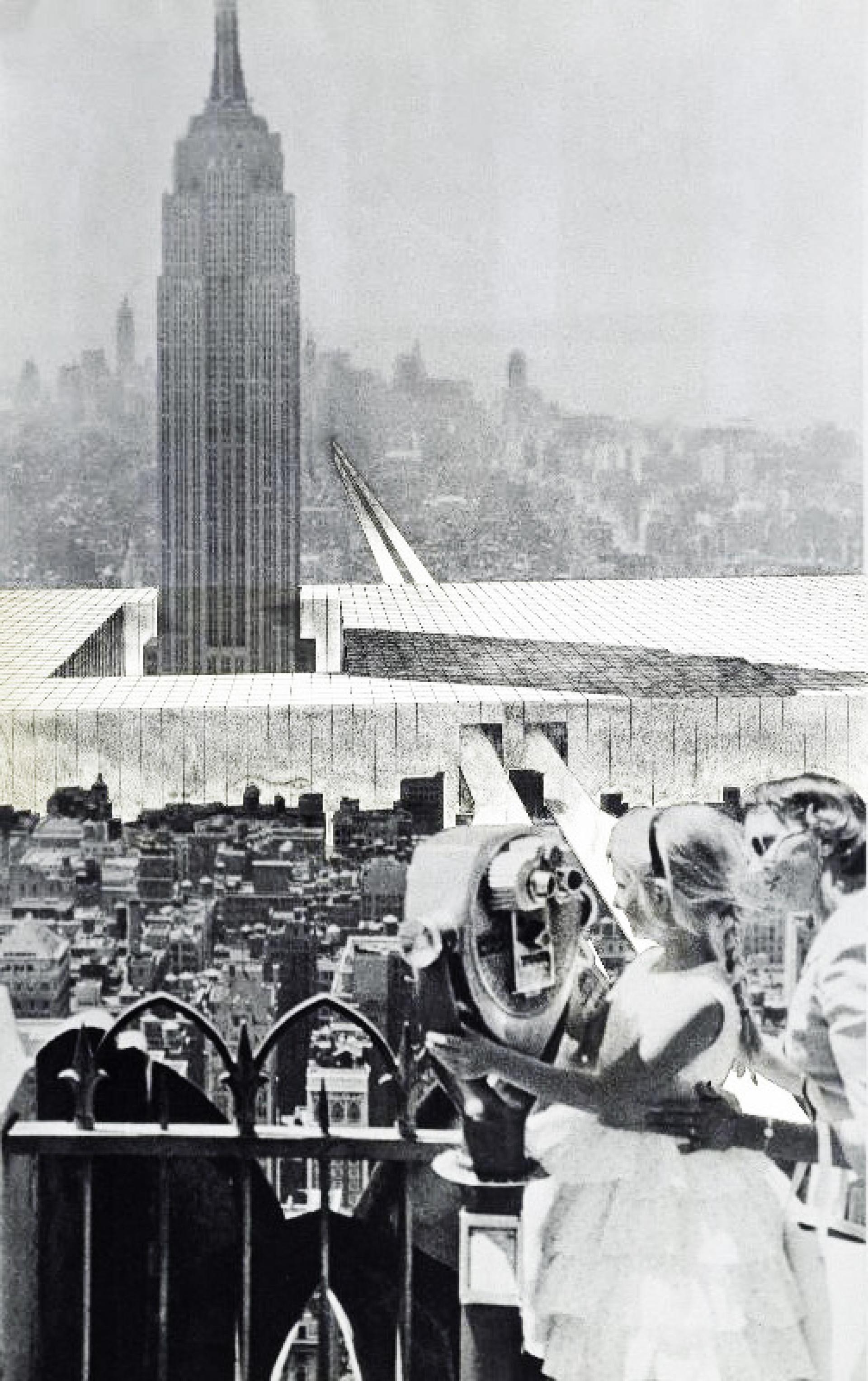 Fragment of the Continuous Monument entitled Manhattan Empire State Building, Superstudio (1969-70)