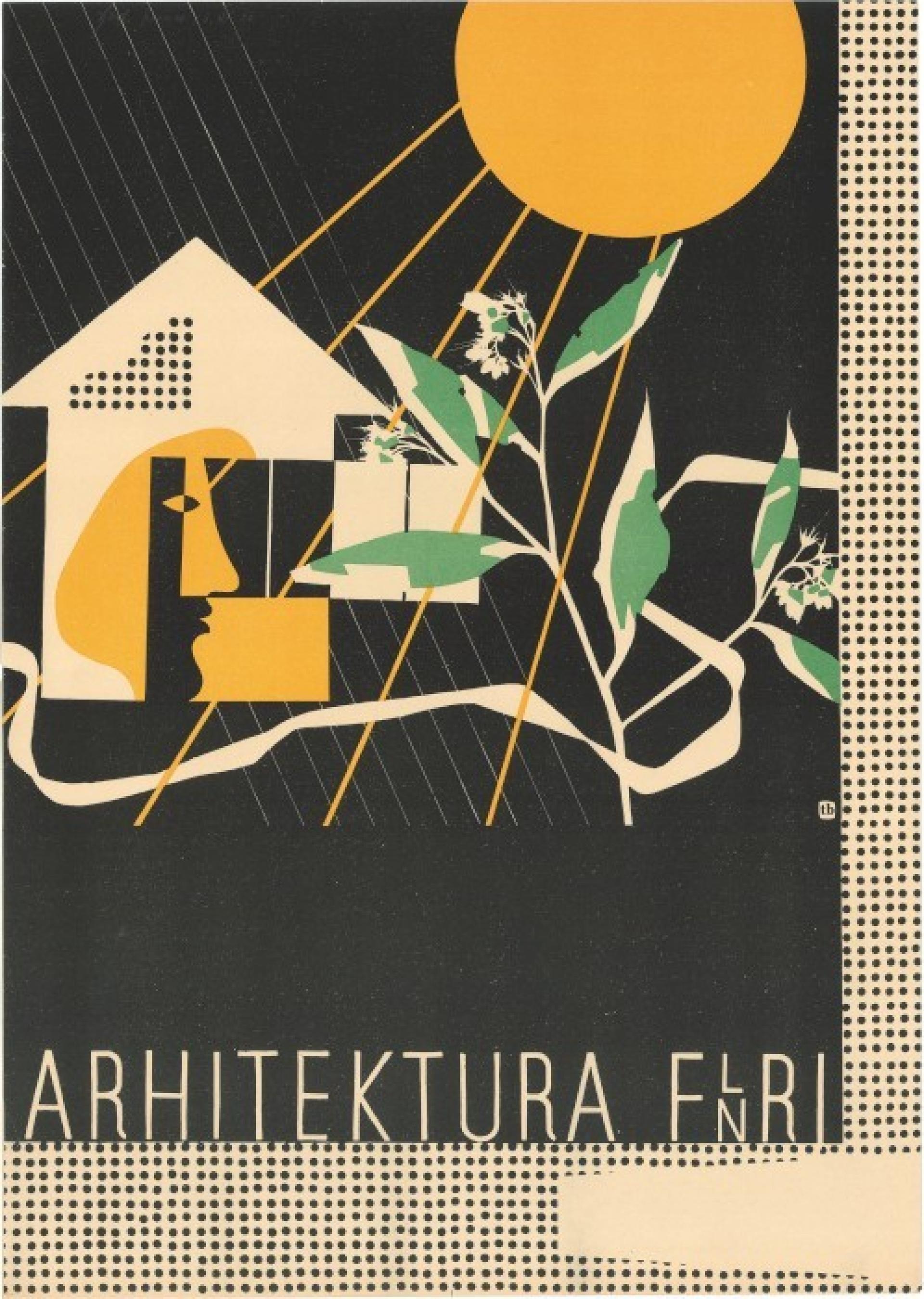 Poster “Architecture in FPR Yugoslavia” by Branka Tancig from E. Ravnikar seminar (1951), letterpress printing, Ljudska pravica Ljubljana, 510 mm x 380 mm. | Source from private archive