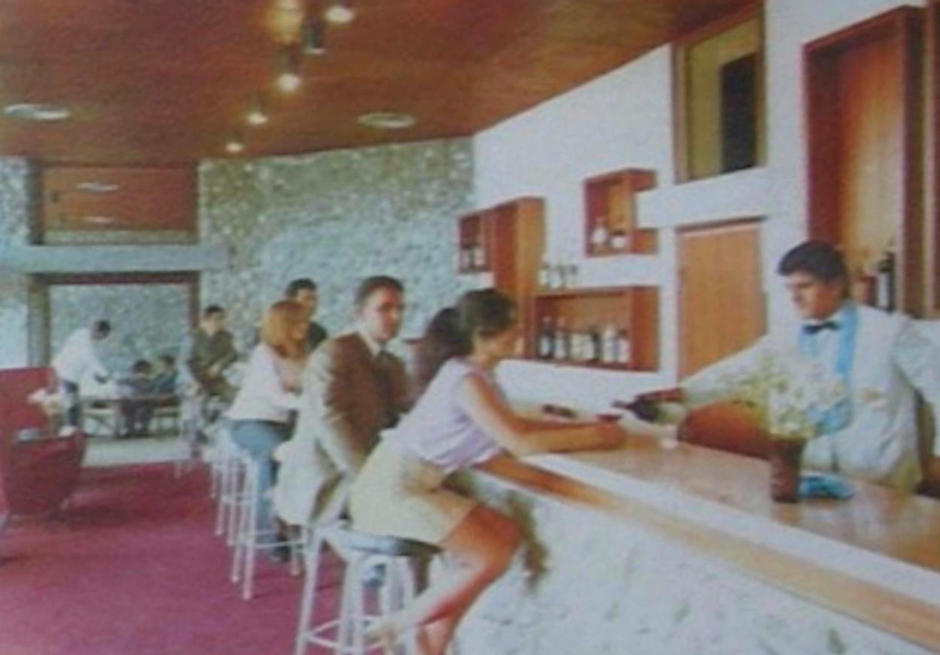 The interior of Hotel Podgorica in the 1970s | Photo © Podgorički cikotići