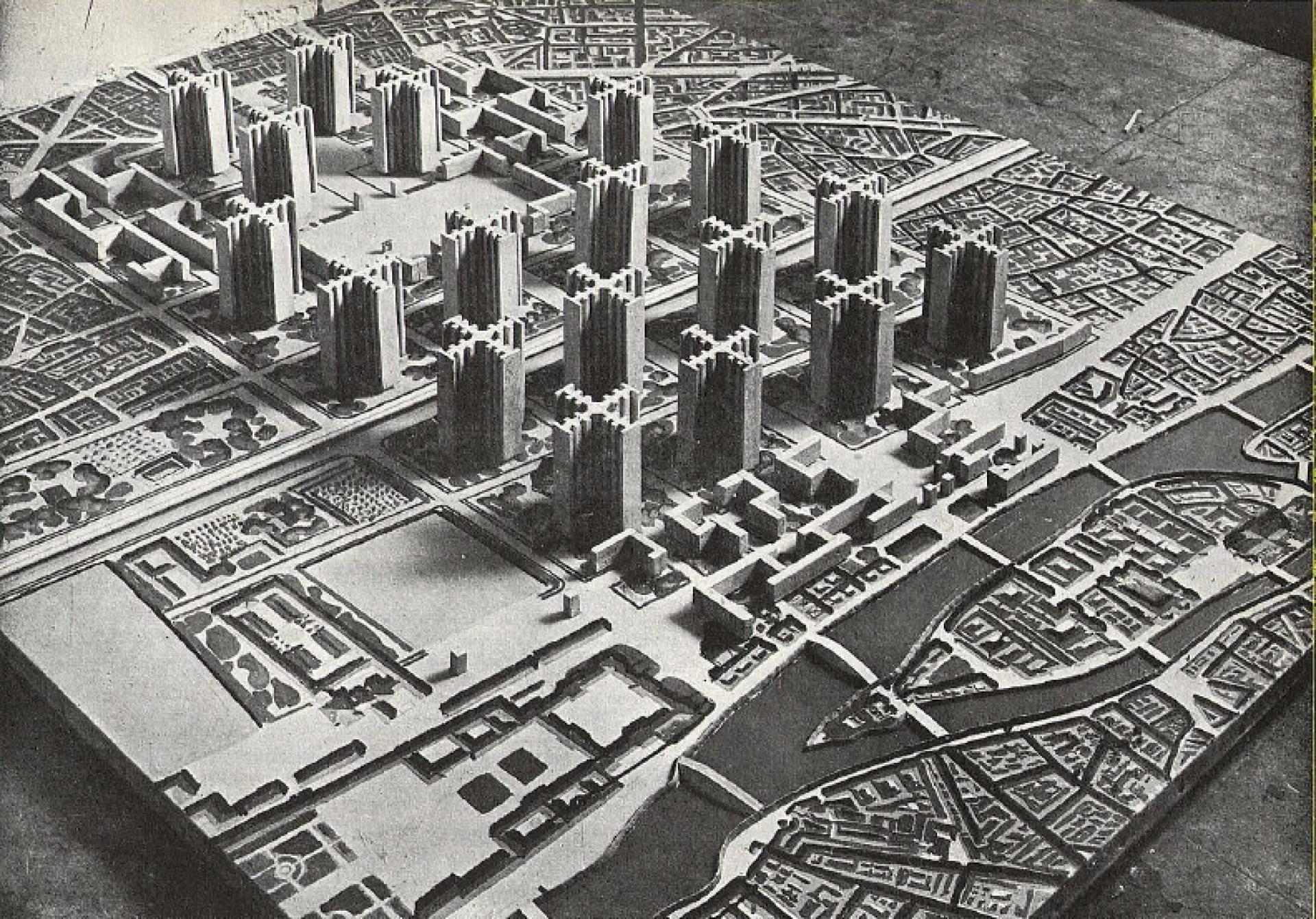 Le Corbusier’s proposed extent of the Radiant City. | Photo via Stadtstreicher