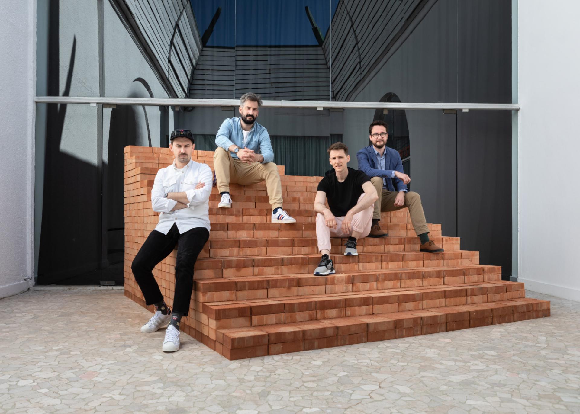 The curatorial team of the Othernity project: Attila Róbert Csóka, Szabolcs Molnár, Dávid Smiló and Dániel Kovács. | Photo Dániel Dömölky (2021)