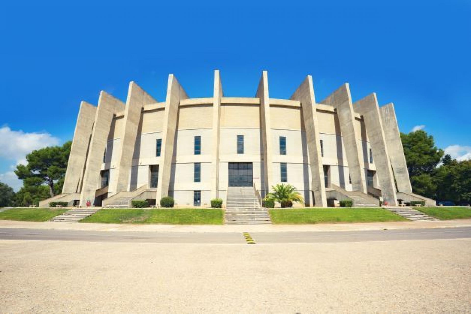 Cheste Workers University, a forgotten Modernist landmark near Valencia, photographed on an excursion during the Docomomo conference by Shared Heritage Africa fellow Bola Oguntade