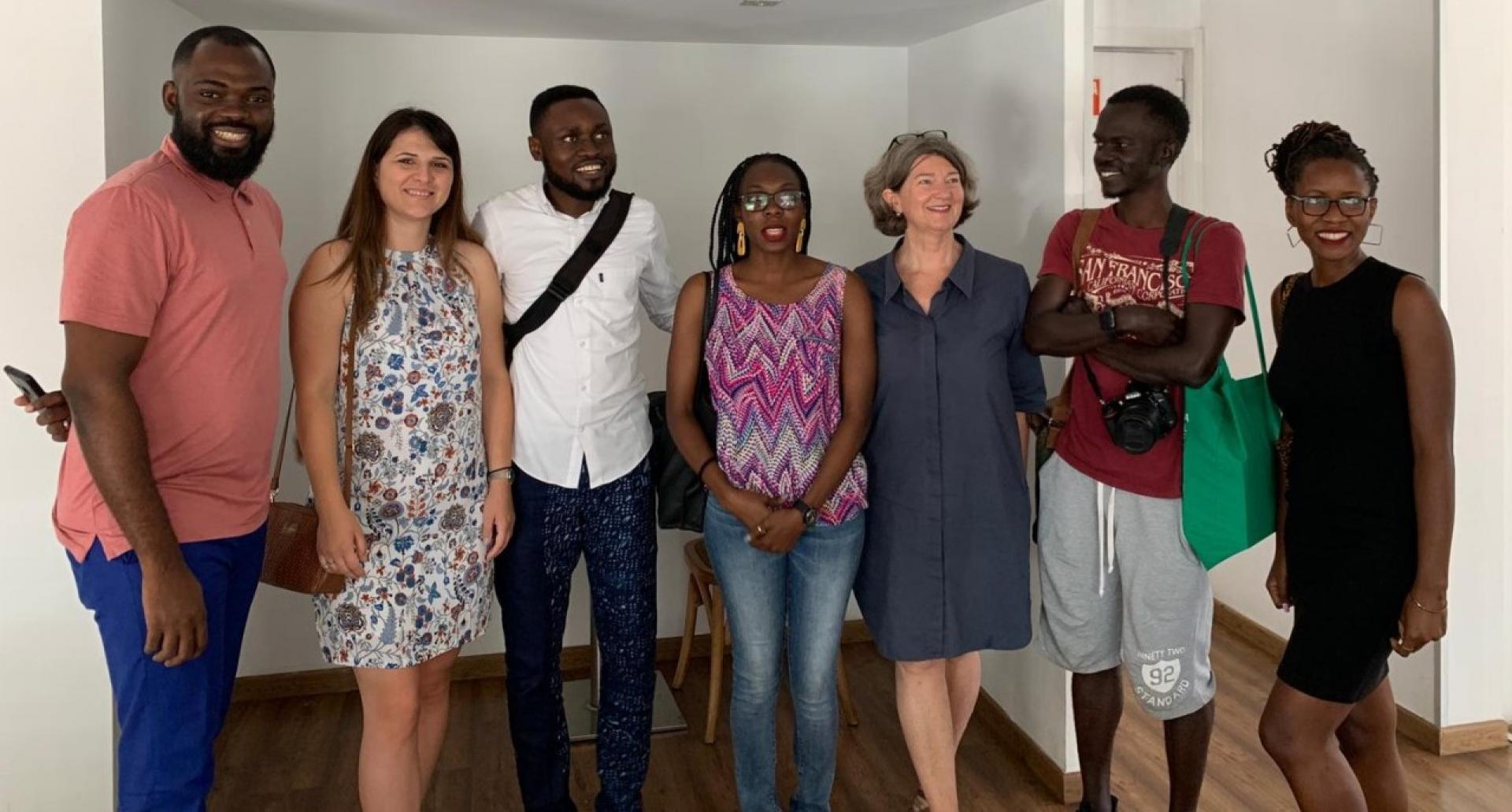 From left to right: Tubi Otitooluwa, Anica Dragutinovic (Docomomo), Bola Oguntade, Christine Matua, Uta Pottgiesser (Docomomo), Timothy Latim, Justicia Caesaria Kiconco