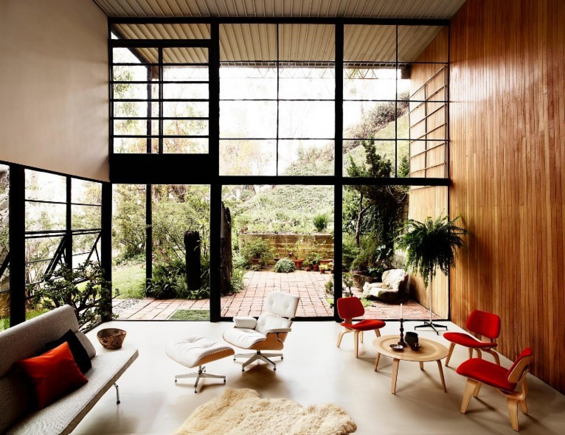 The Eames House consists of two glass and steel rectangular boxes: one is a residence; one a working studio. | Photo © Herman Miller