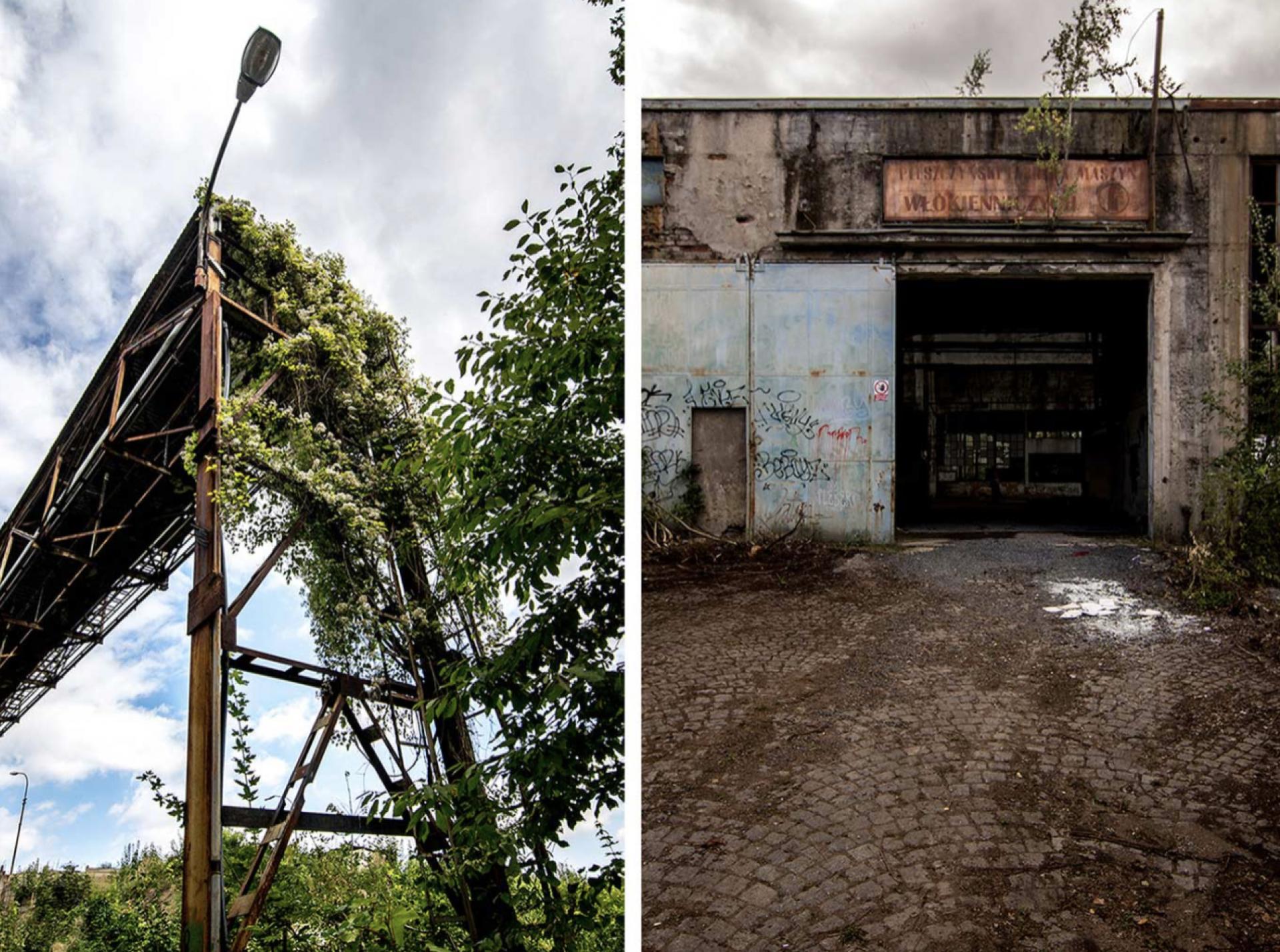 The factory has been abandoned long enough for creepers and graffiti to cover many of its surfaces. | Photo Katka Havlíková