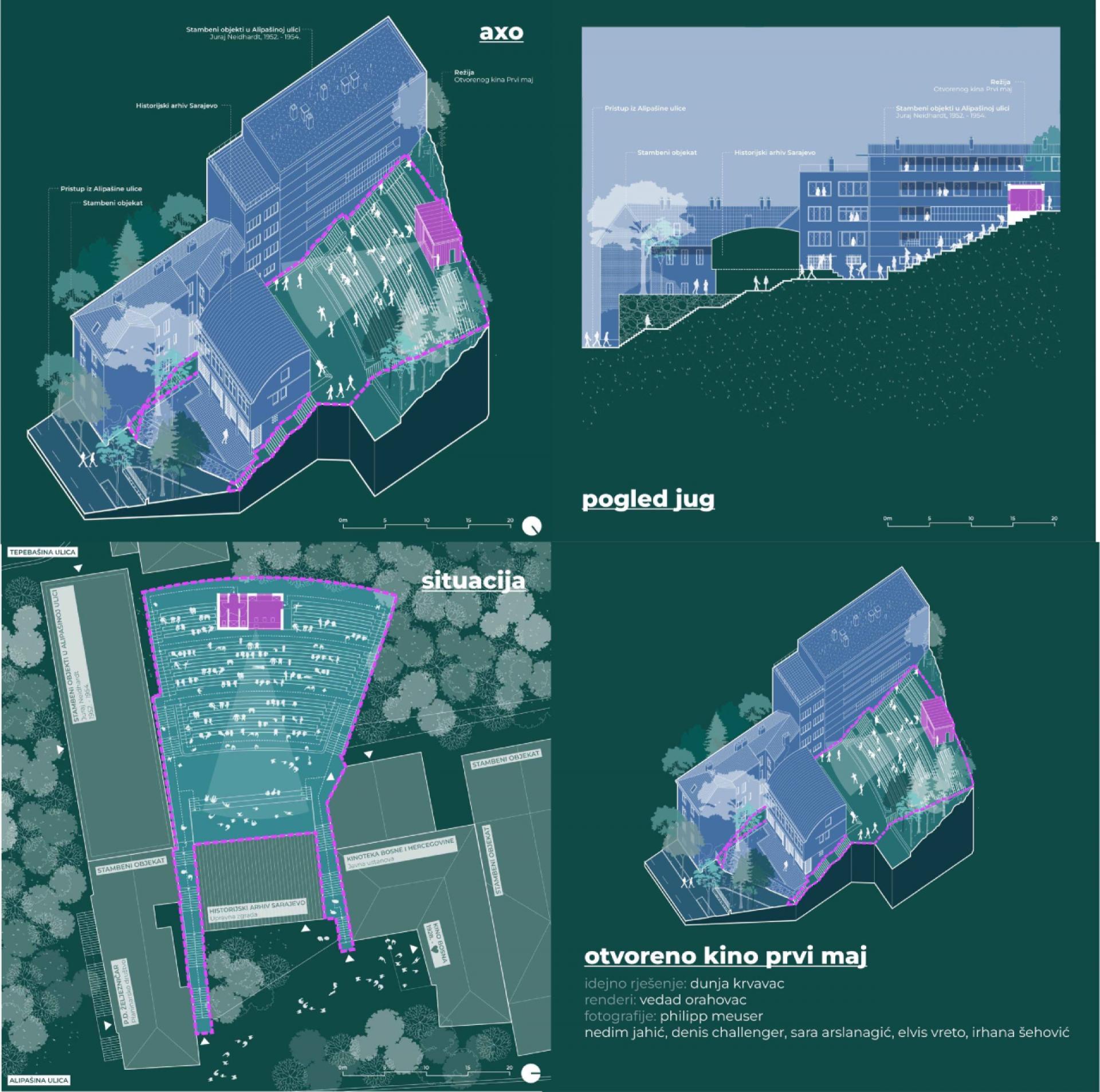 Open Air Cinema Prvi Maj (project drawings). | Photo © Dunja Krvavac