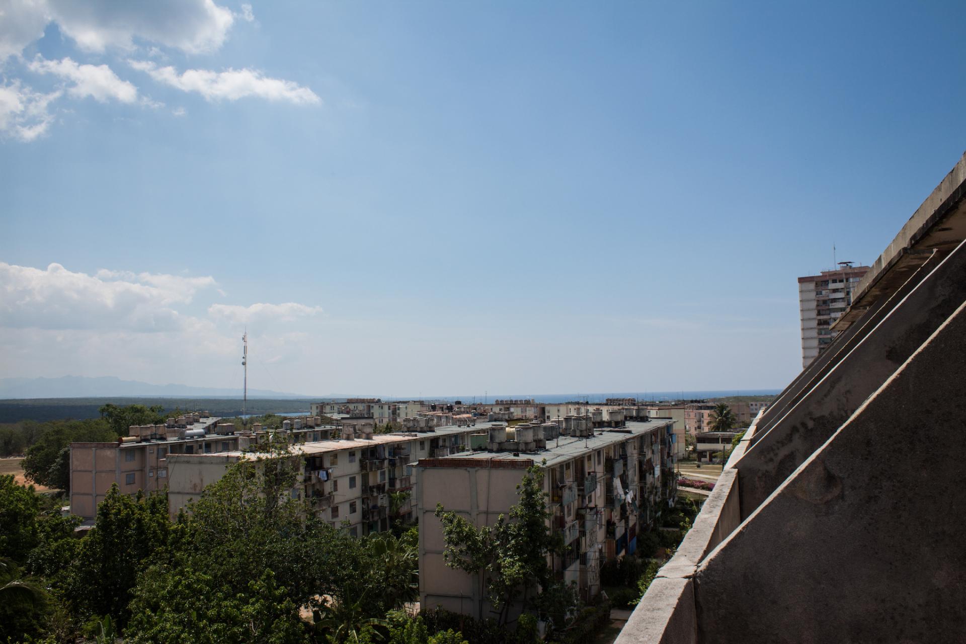 Ciudad Nuclear, Cuba: view from the balcony of a spacious residential complex that never got finished.