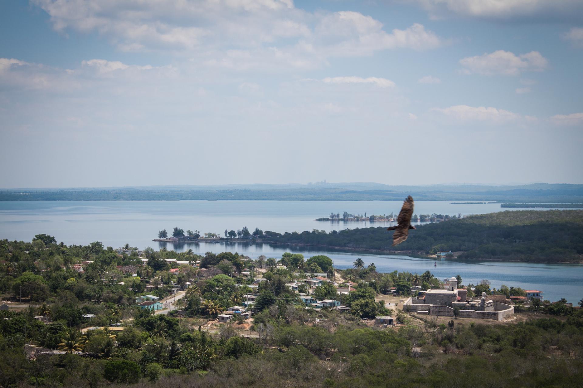 Looking out across the Bay of Cienfuegos from a Ciudad Nuclear rooftop.