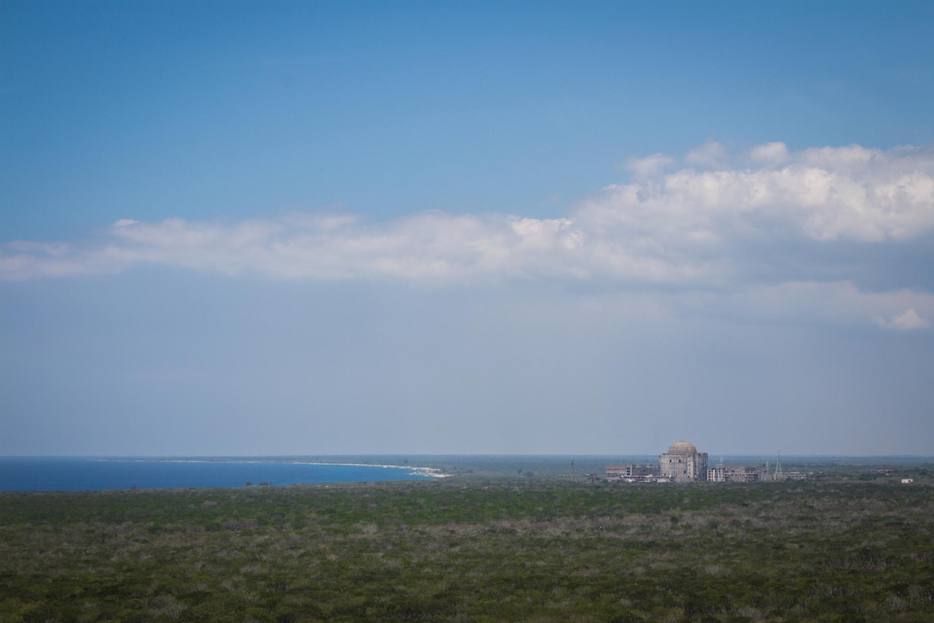 The building that started it all: six miles from the city sits the concrete shell of the Juragua Nuclear Power Plant.