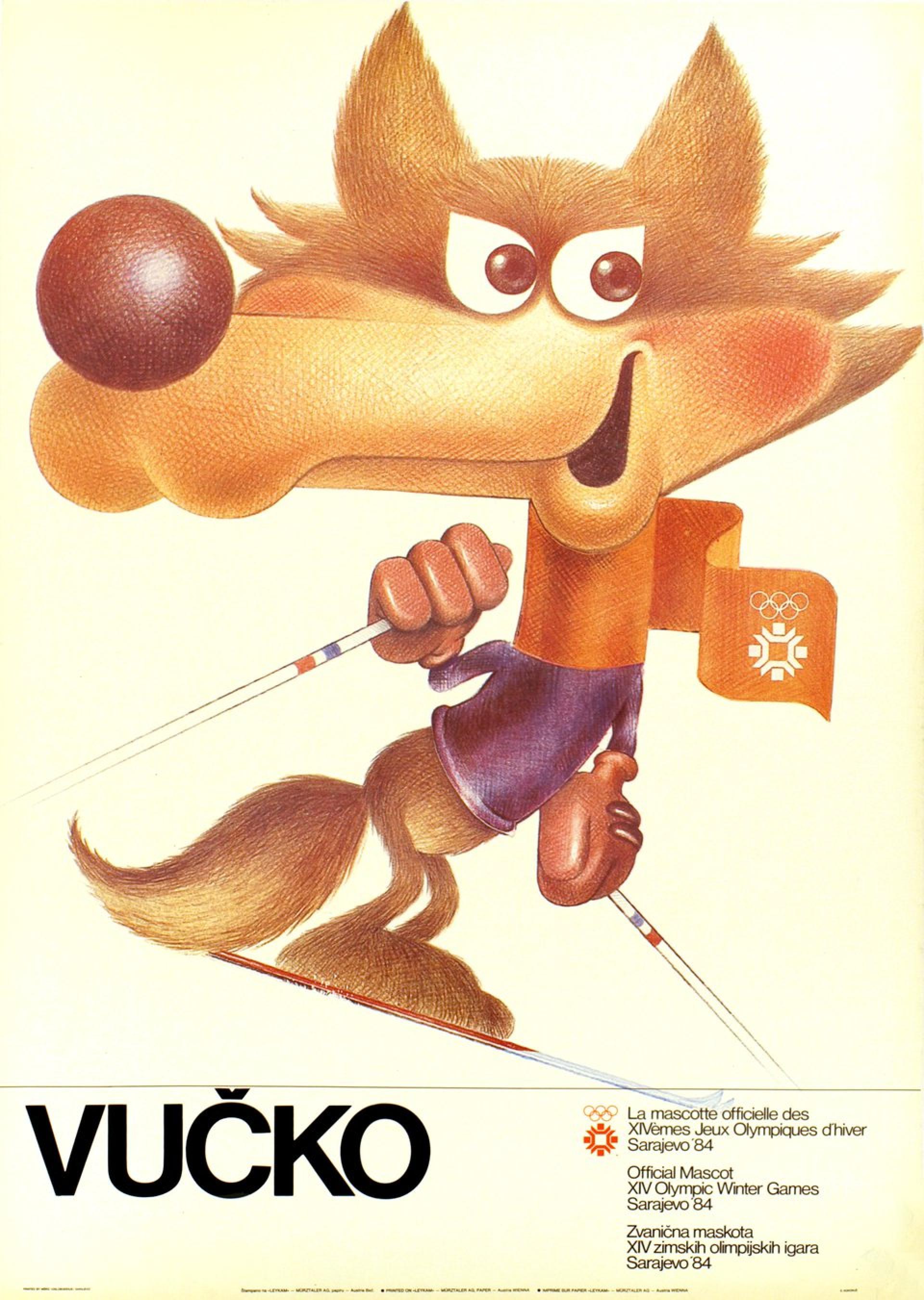 Vučko - the mascot of Sarajevo Winter Olympic Games in 1984