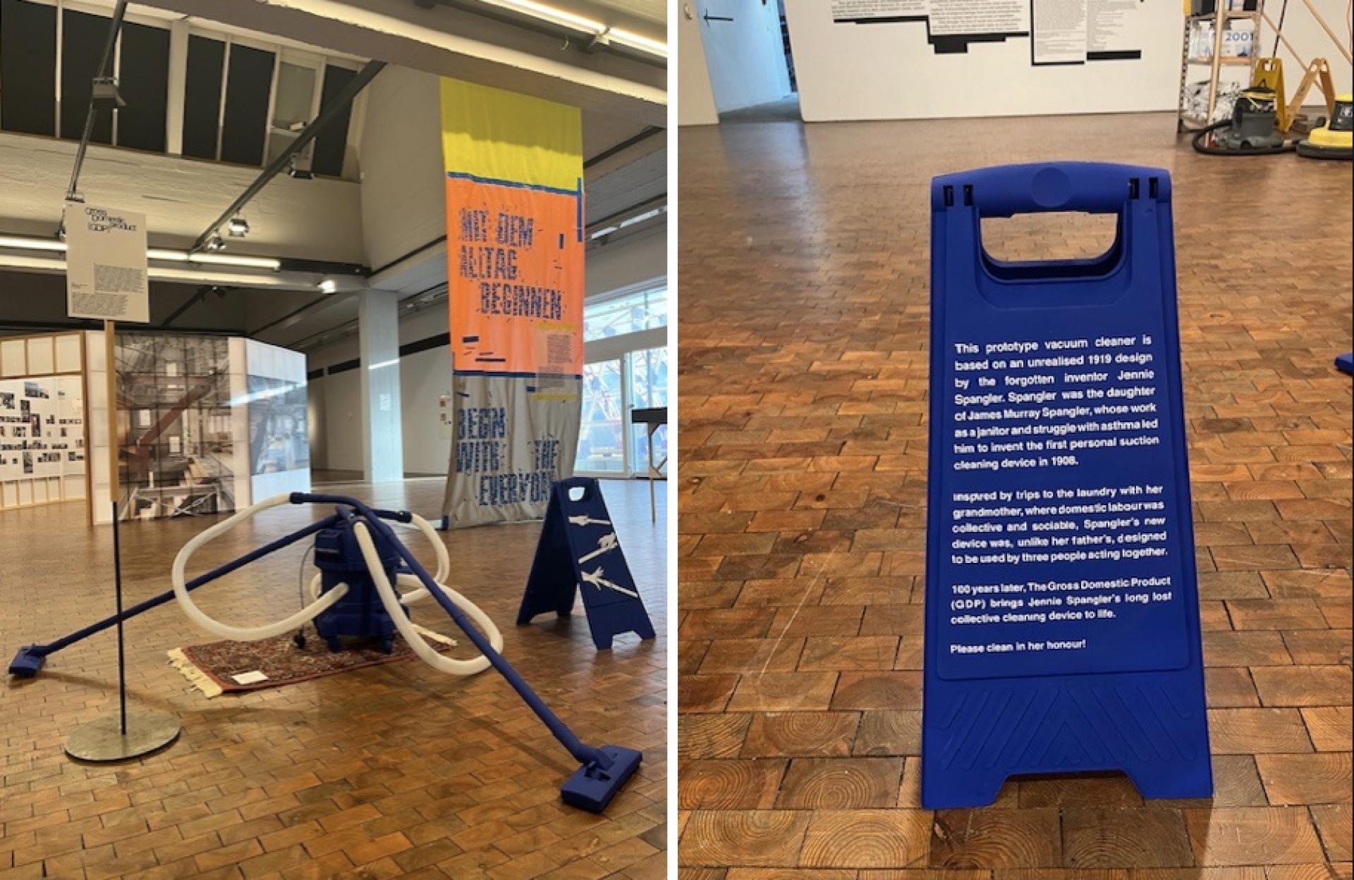 Edit, Gross Domestic Product (GDP), 2019, The feminist collective Edit designed a vacuum cleaner that functions only if three people operate it at the same time. © Edit Collective