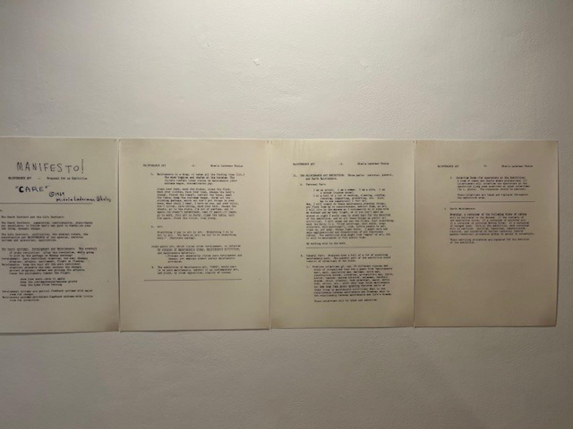 Mierle Laderman Ukeles, Manifesto for Maintenance Art, 1969! Proposal for an Exhibition “CARE”, 1969. © Mierle Laderman Ukeles. Courtesy Mierle Laderman Ukeles & Ronald Feldman Gallery, New York